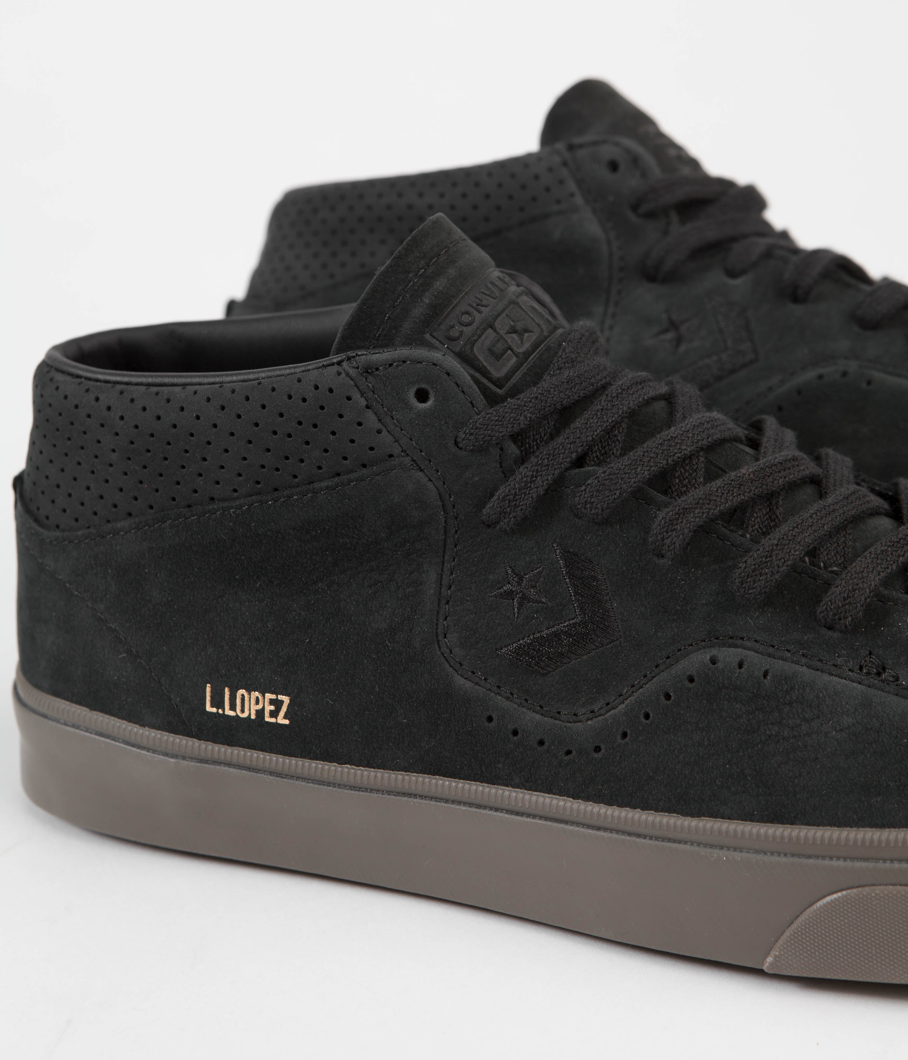Converse Louie Lopez Pro Mid Skate Shoes - Stylish Black & Dark Mushroom
