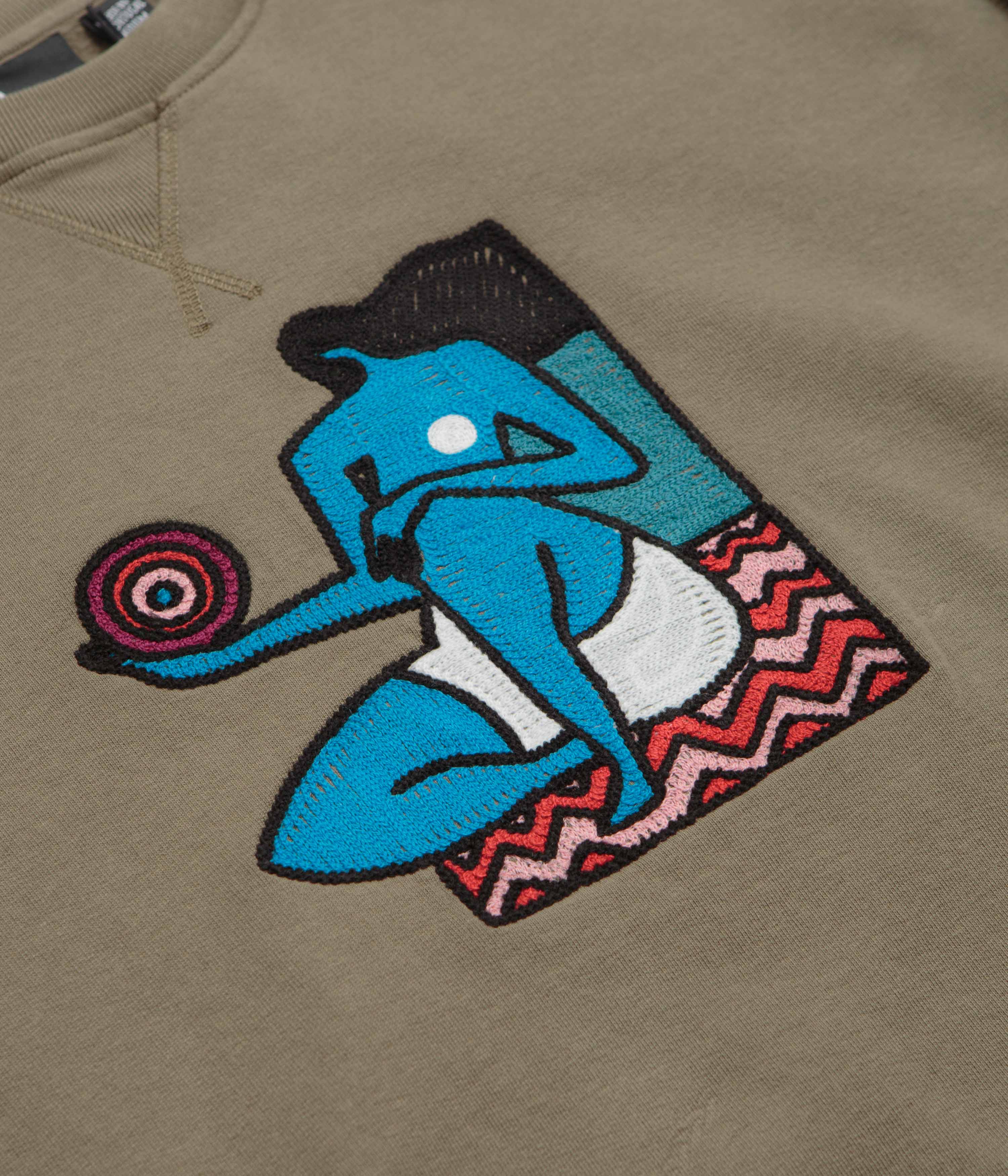 by Parra Future Visions Crewneck Sweatshirt - Stunning Stone Grey
