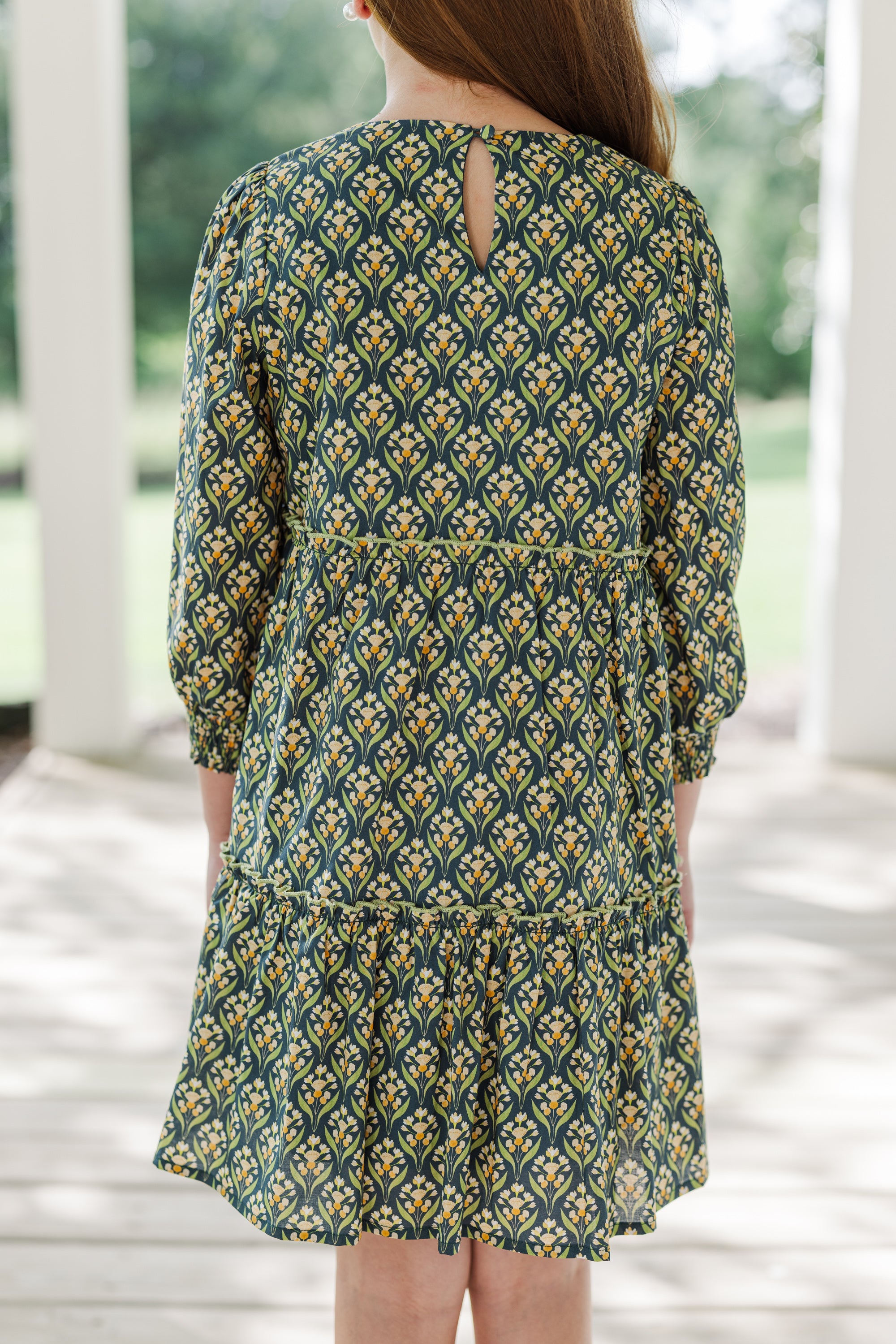 Gorgeous Girls' Navy Blue Medallion Print Dress - A Must - Have!