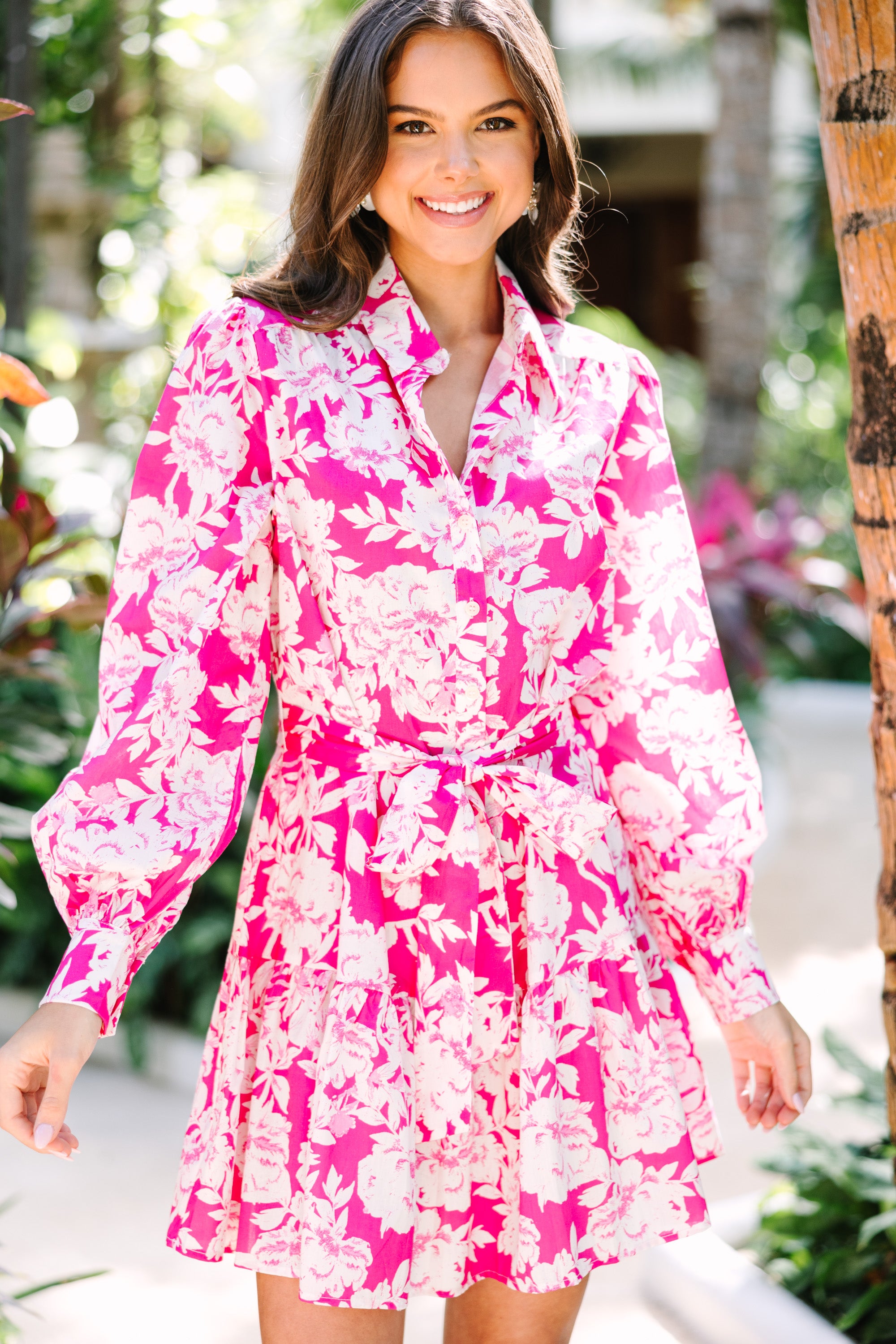 All Love Stunning Fuchsia Pink Floral Dress