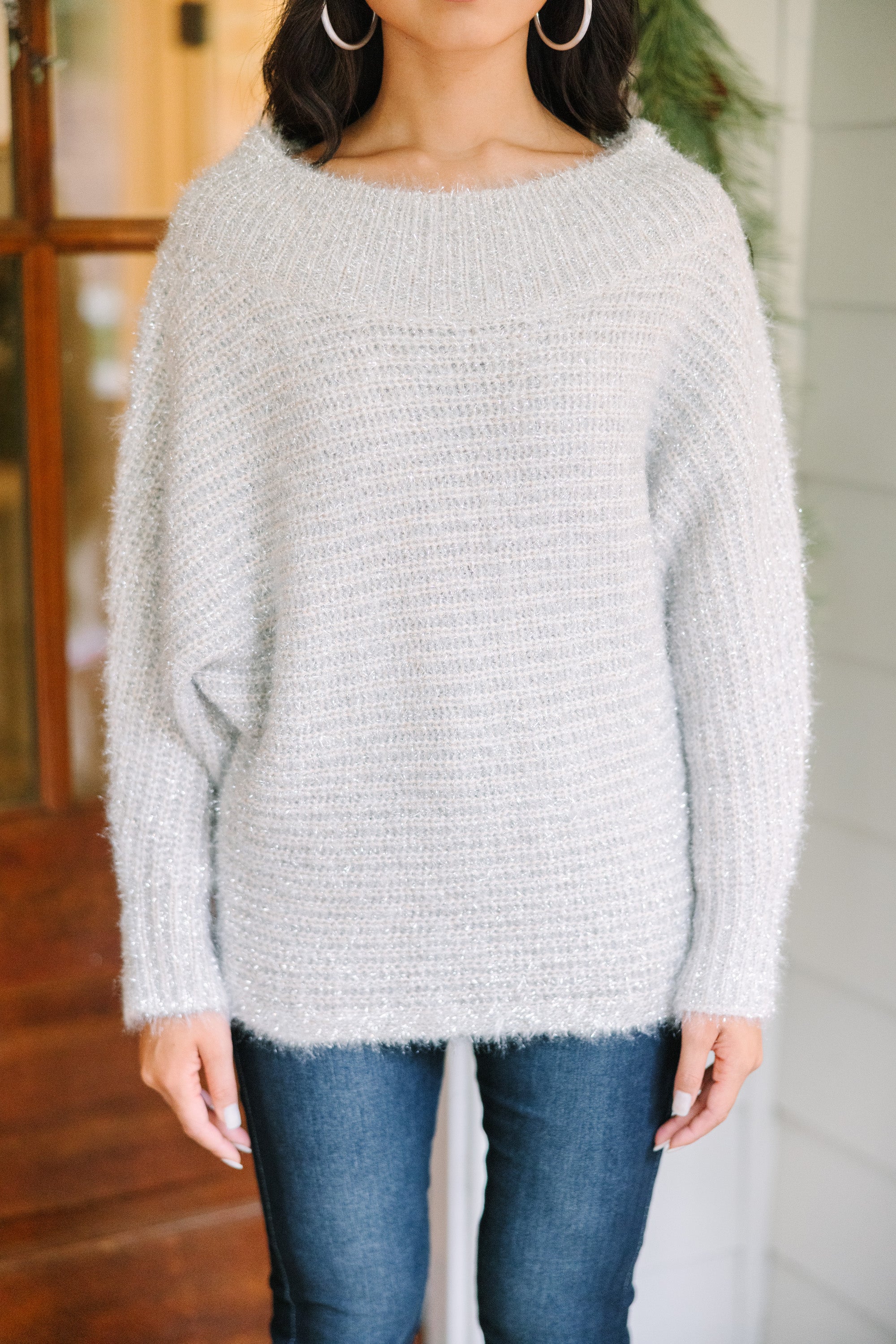 Alluring All On You Blush Pink Off - Shoulder Fuzzy Sweater