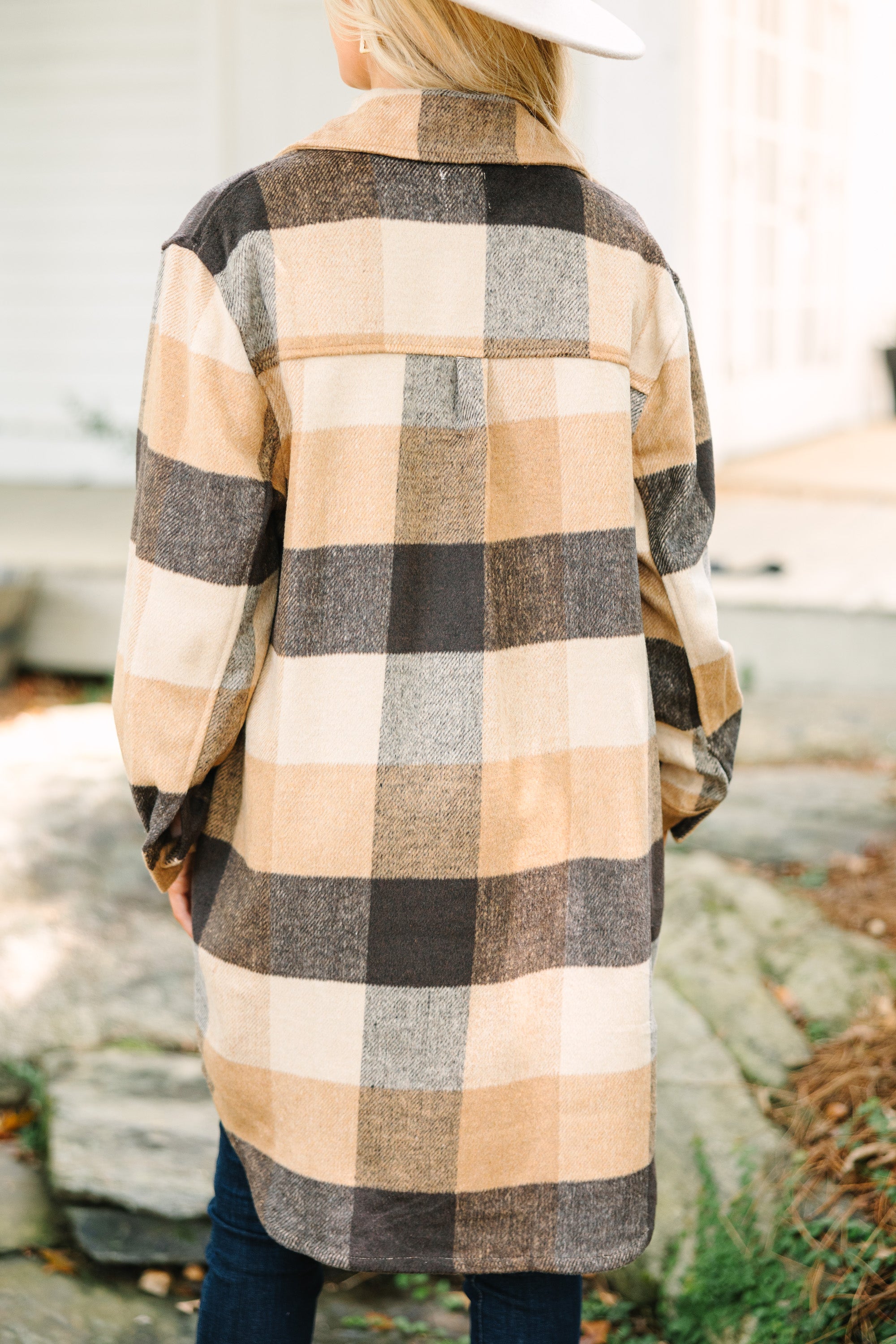 Gorgeous Good With It Camel Brown Plaid Shacket - A Fall Must-Have!