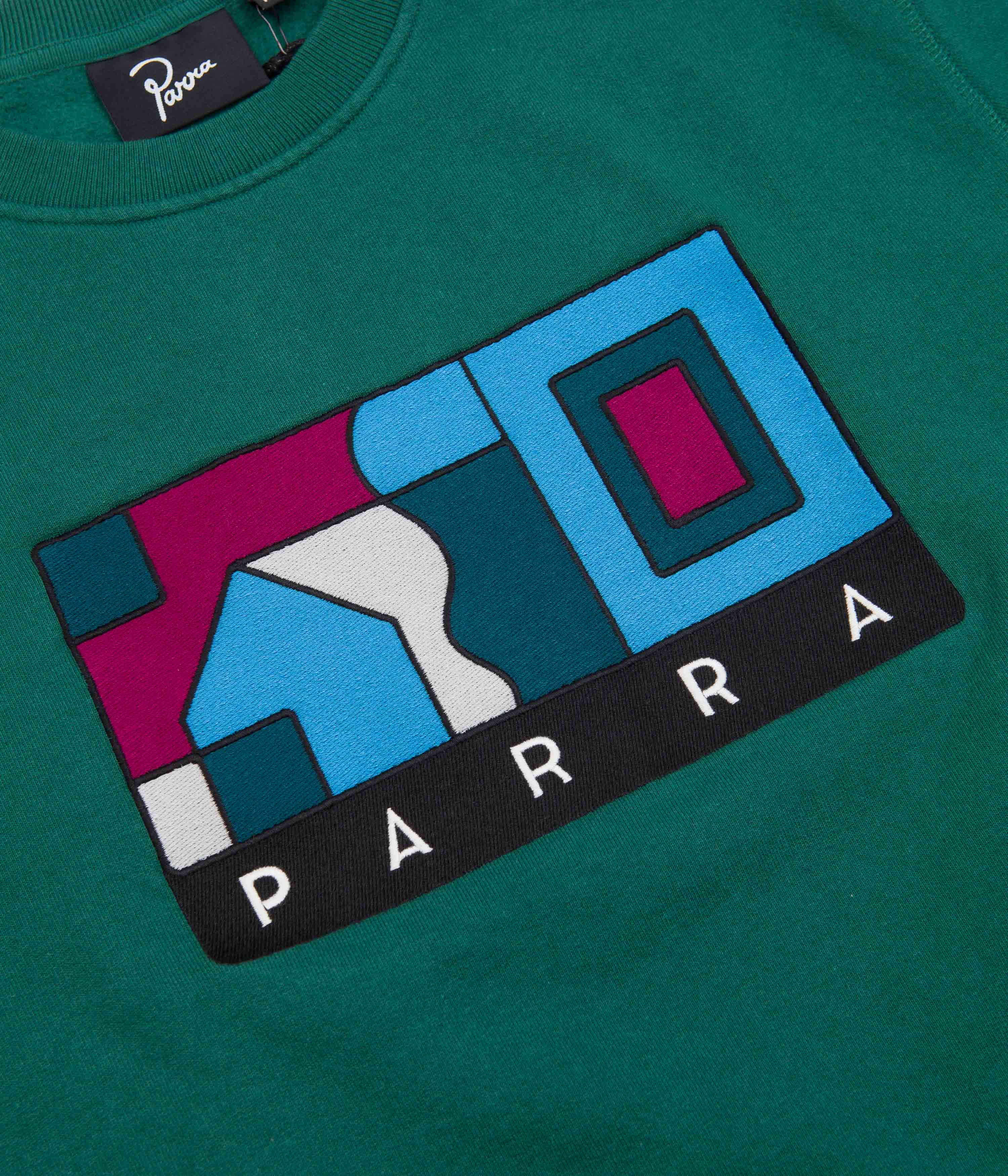 by Parra Blockhaus Crewneck Sweatshirt - Stunning Pine Green