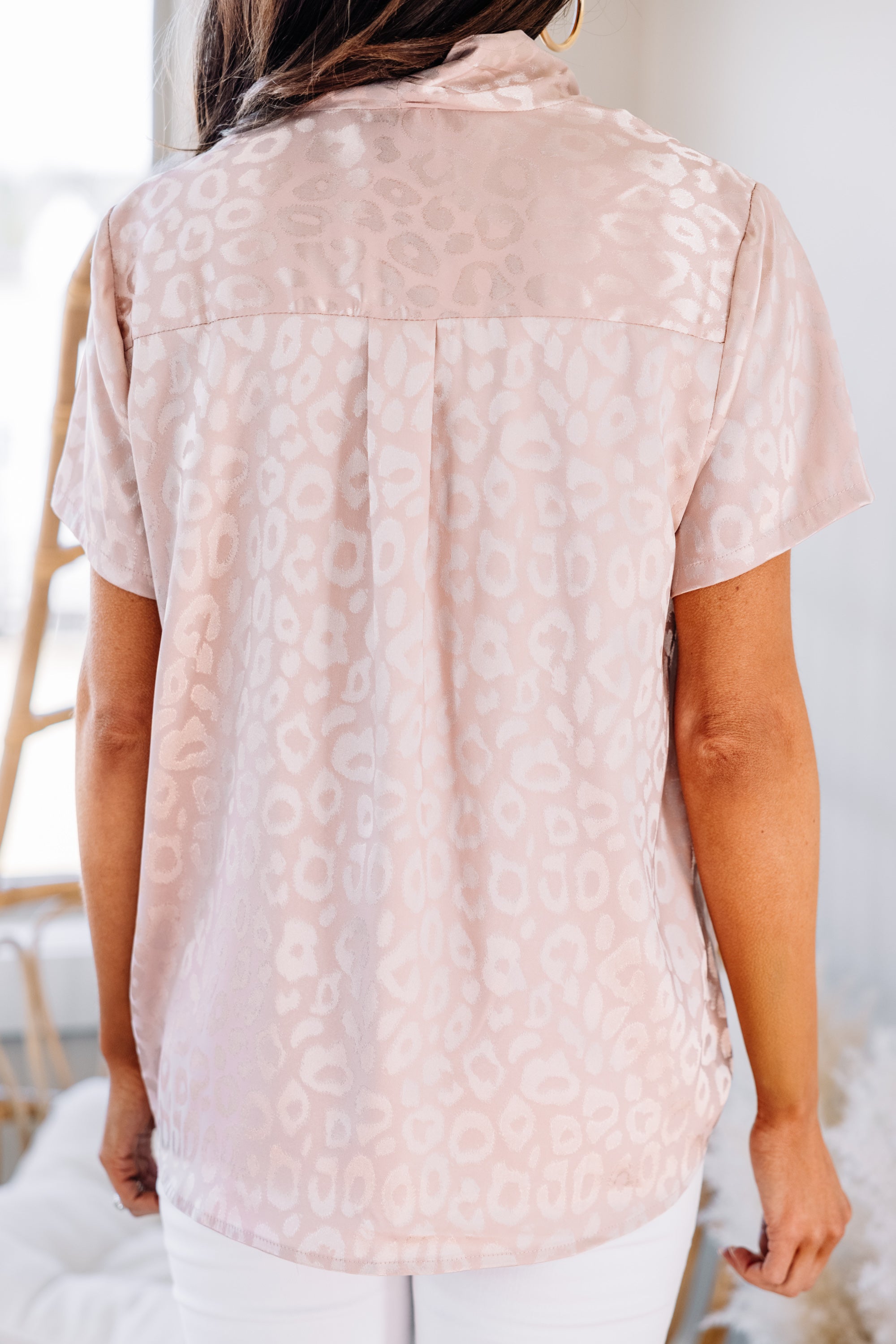 All My Love Blush Pink Satin Leopard Print Blouse - A Chic Must-Have