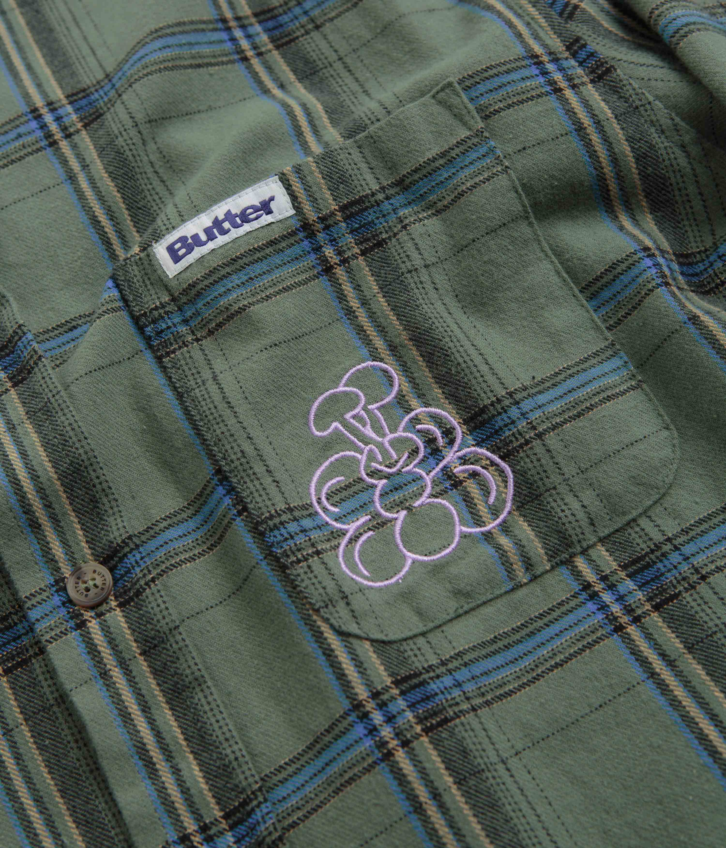 Butter Goods Bugs Flannel Shirt - Sage: A Must-Have for Style Enthusiasts