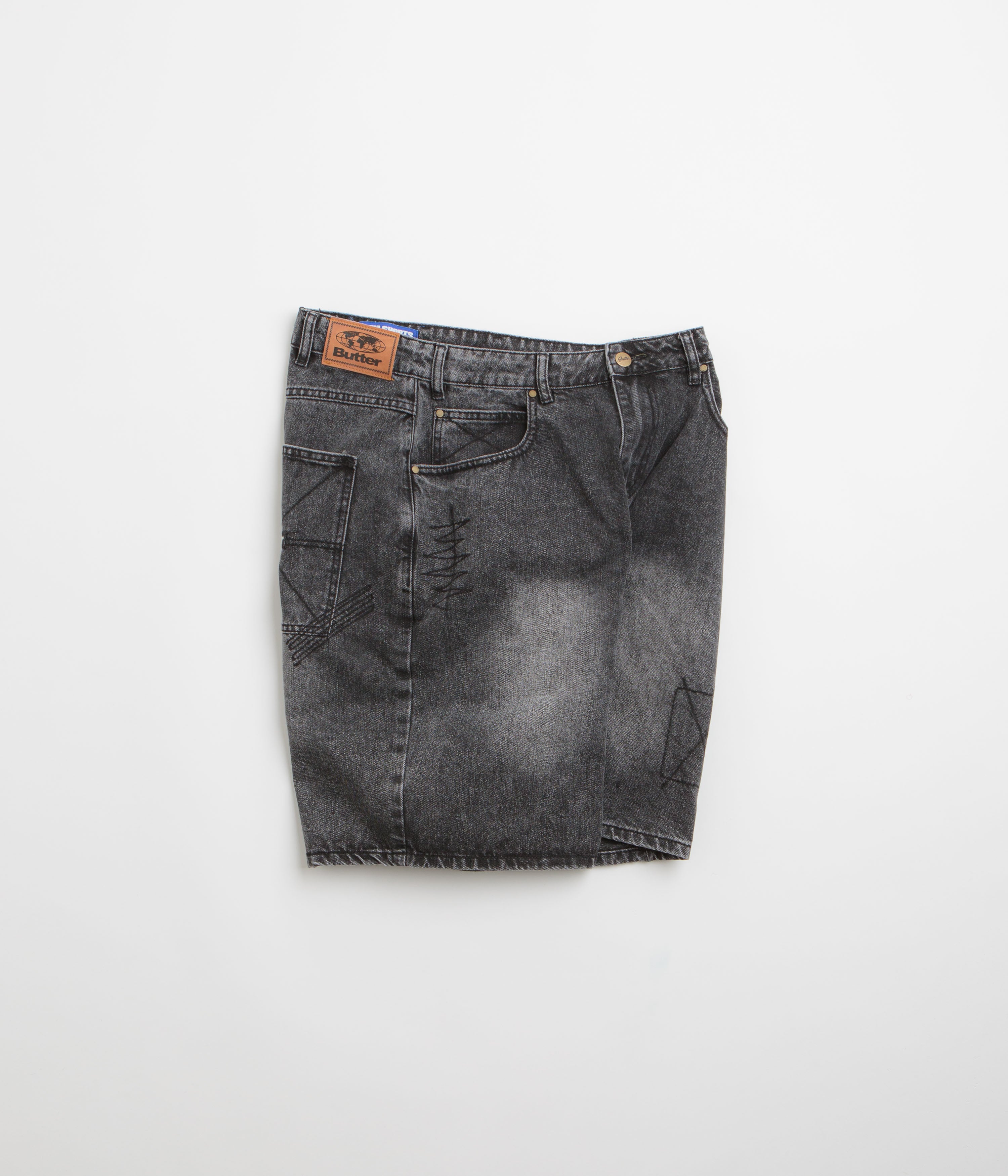 Butter Goods Distressed Grey Stitch Denim Shorts - A Must-Have!