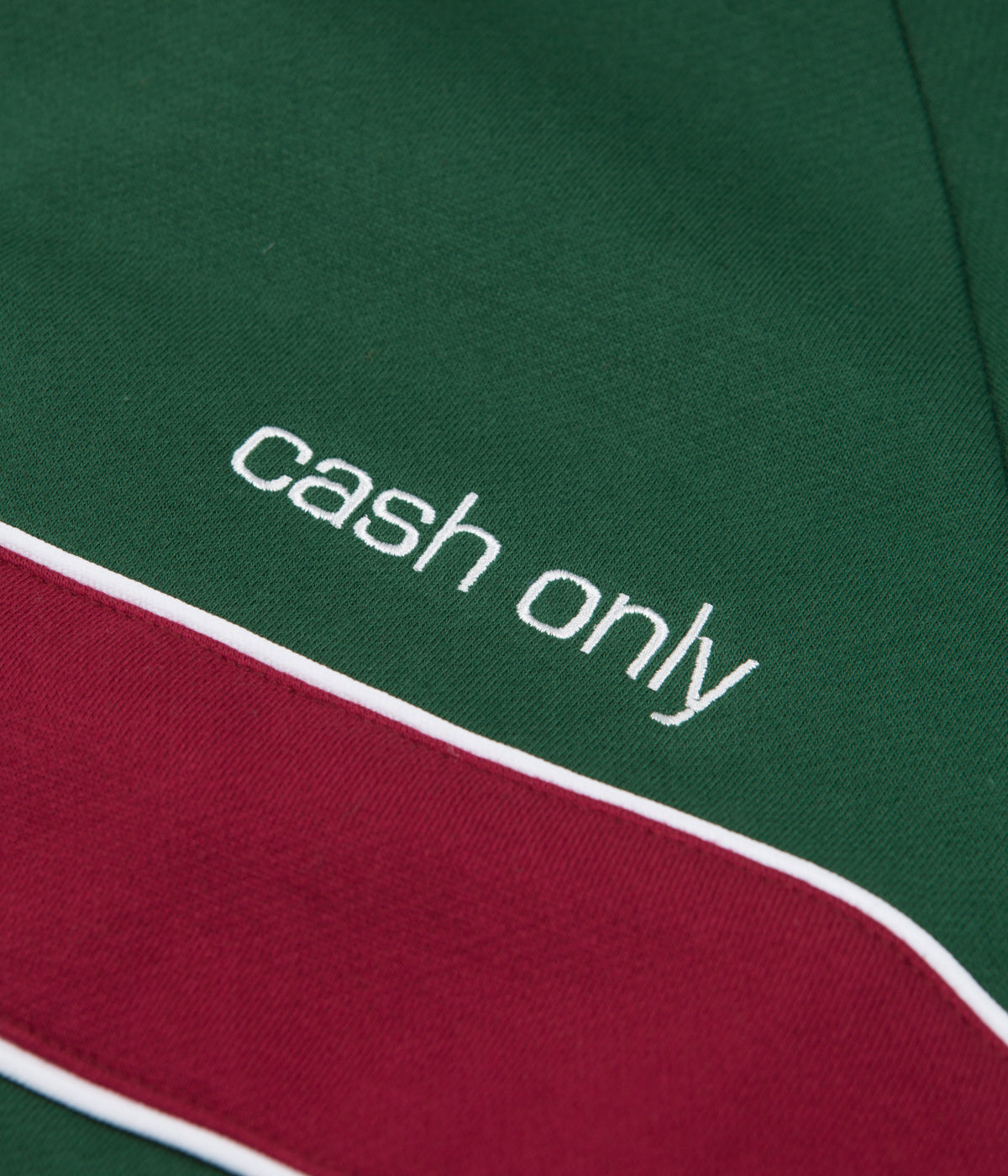 Cash Only Forest Green & Burgundy Panel Hoodie - A Must-Have!
