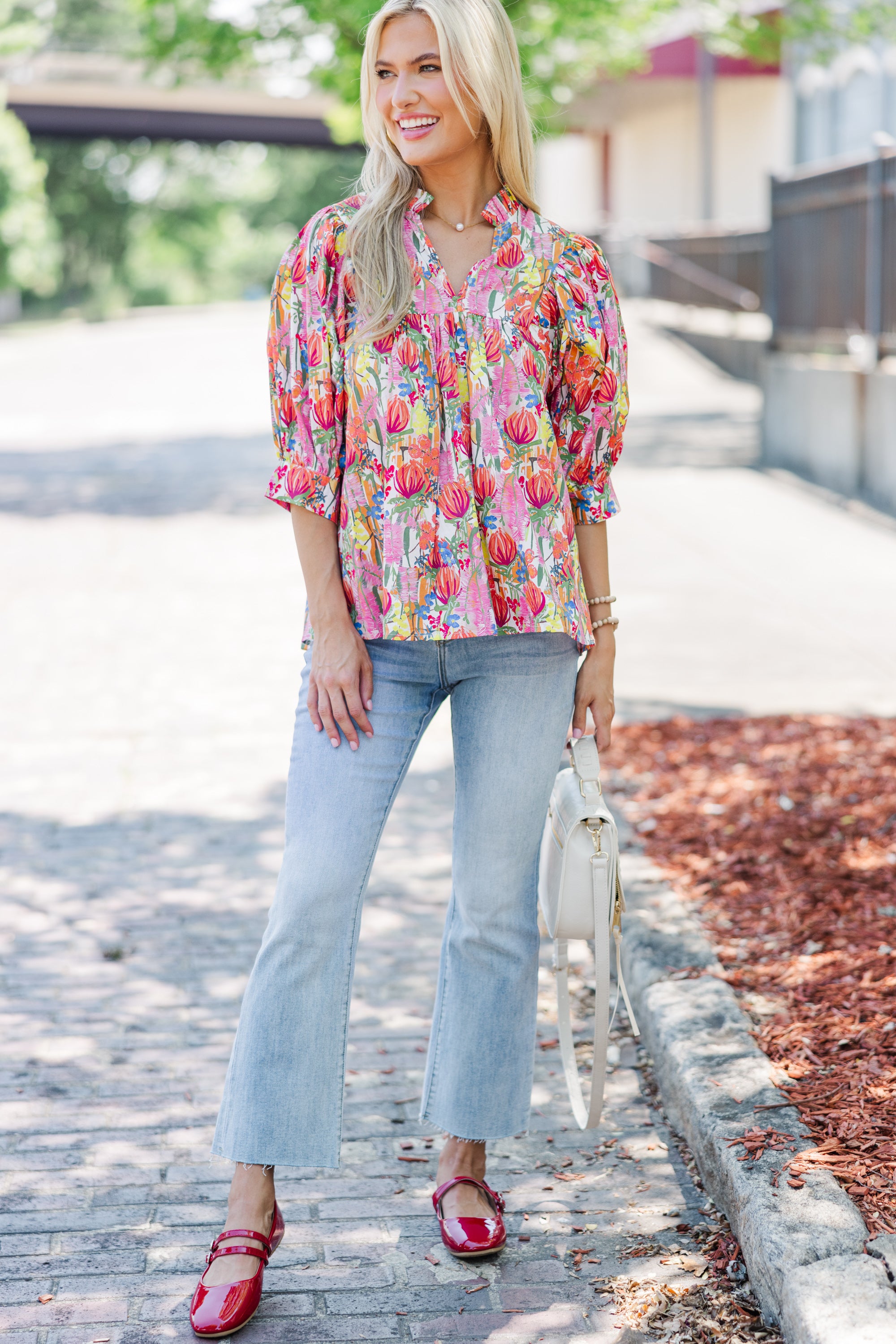 Gorgeous Pink Floral Blouse - Grow in Style!