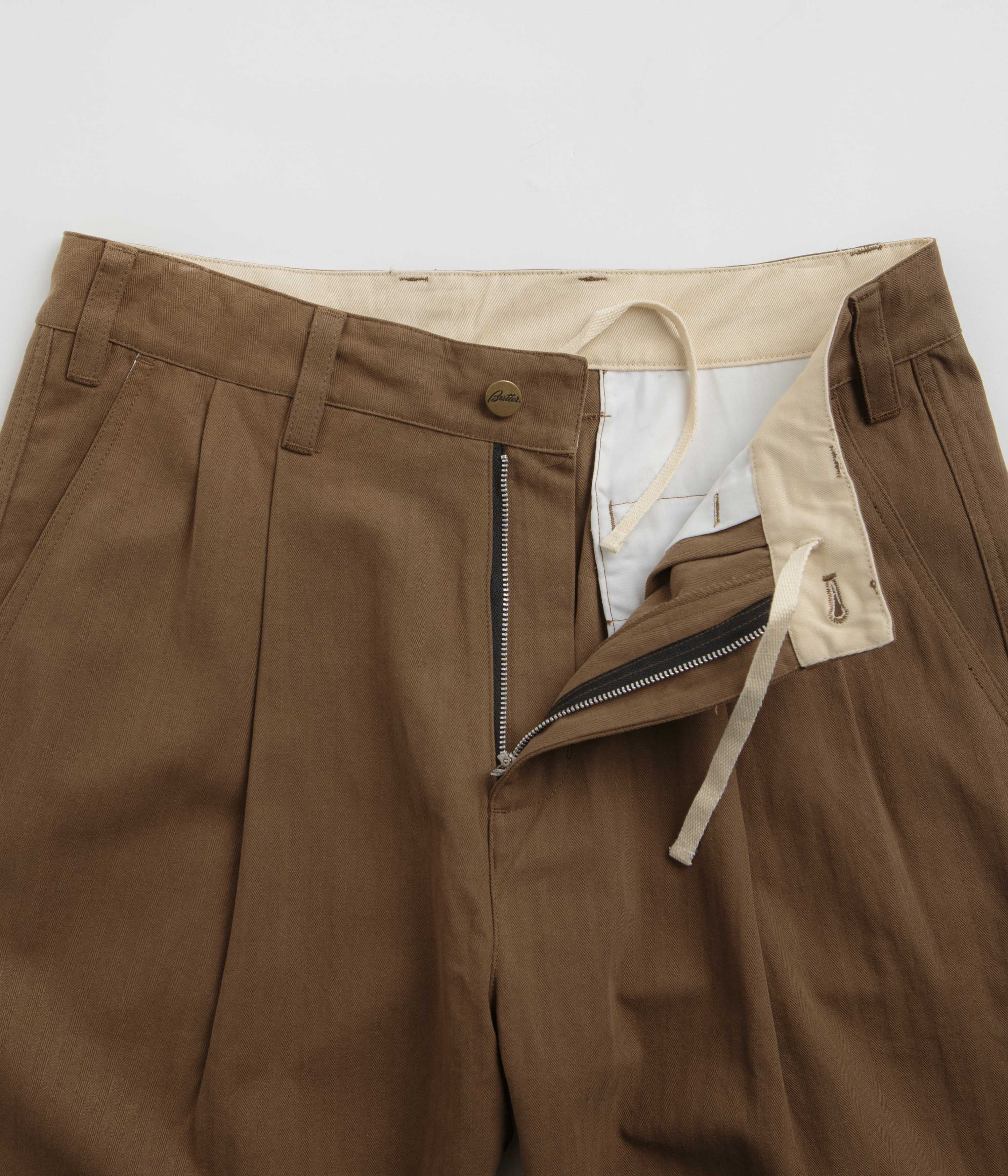 Butter Goods Stylish Brown Pleated Trousers - Grab Yours Now!