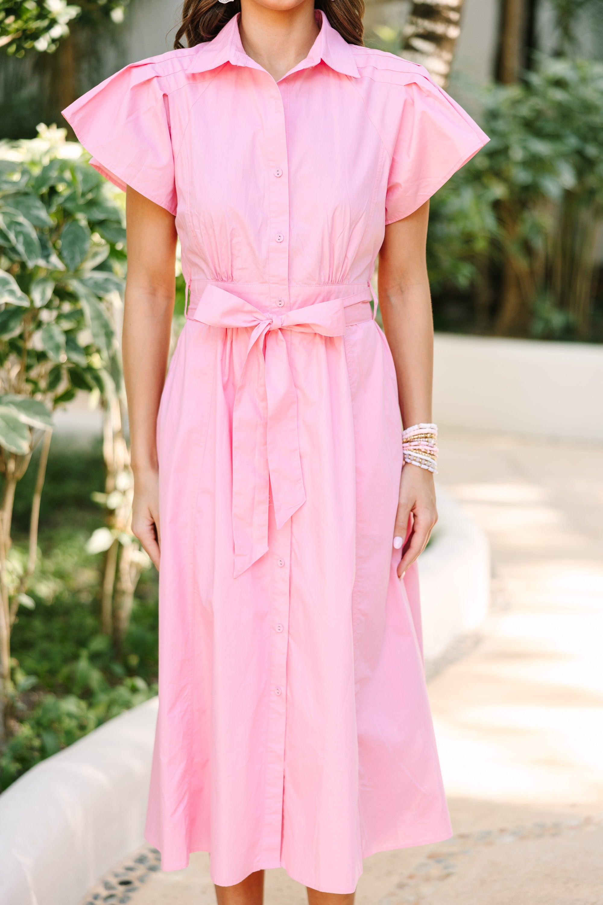 Enchanting All In A Dream Pink Midi Dress
