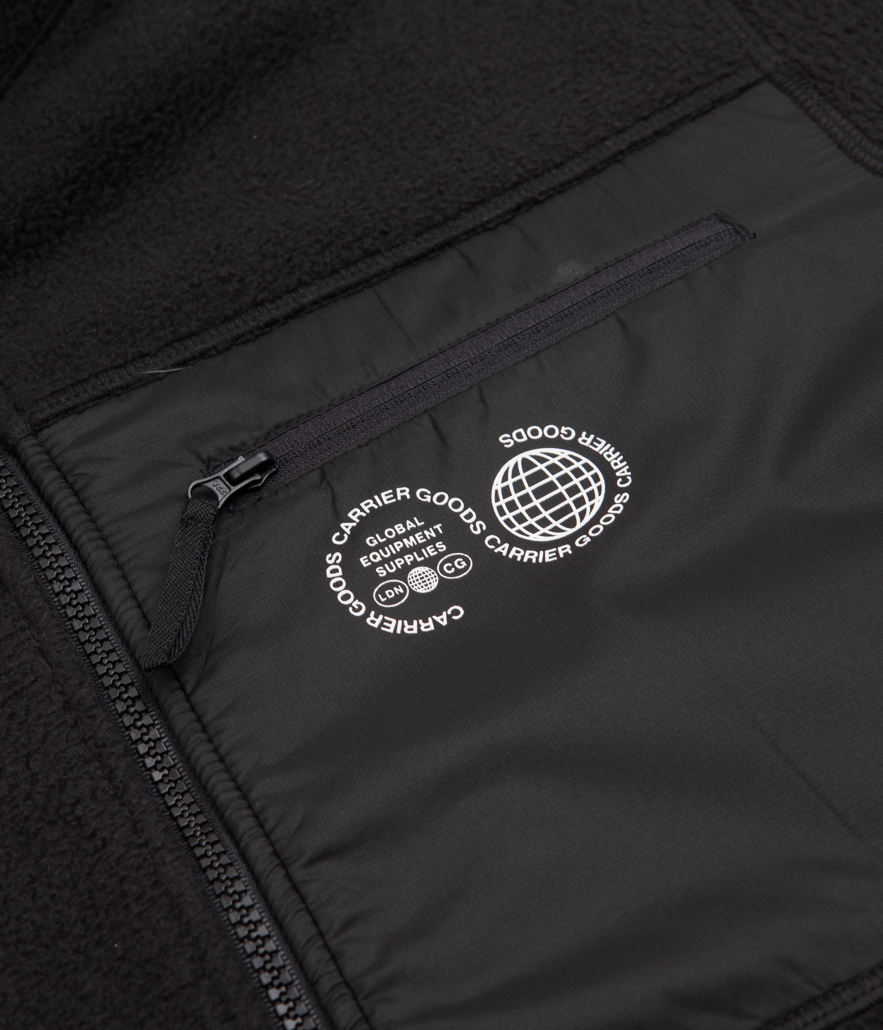 Carrier Goods Black Borg Zip Through Fleece - An Essential for Outdoor Enthusiasts