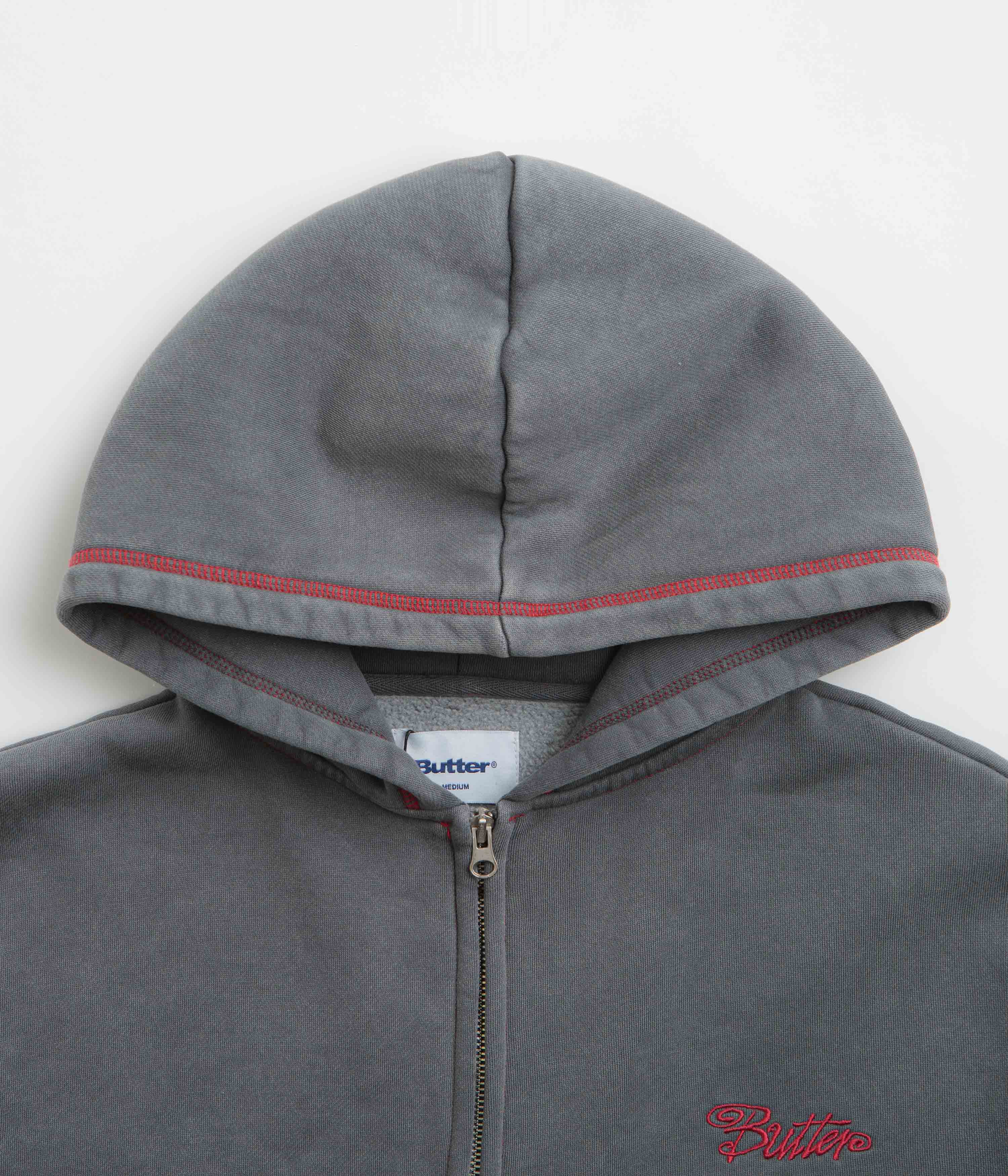 Butter Goods Jive Zip-Thru Hoodie - Stunning Washed Black