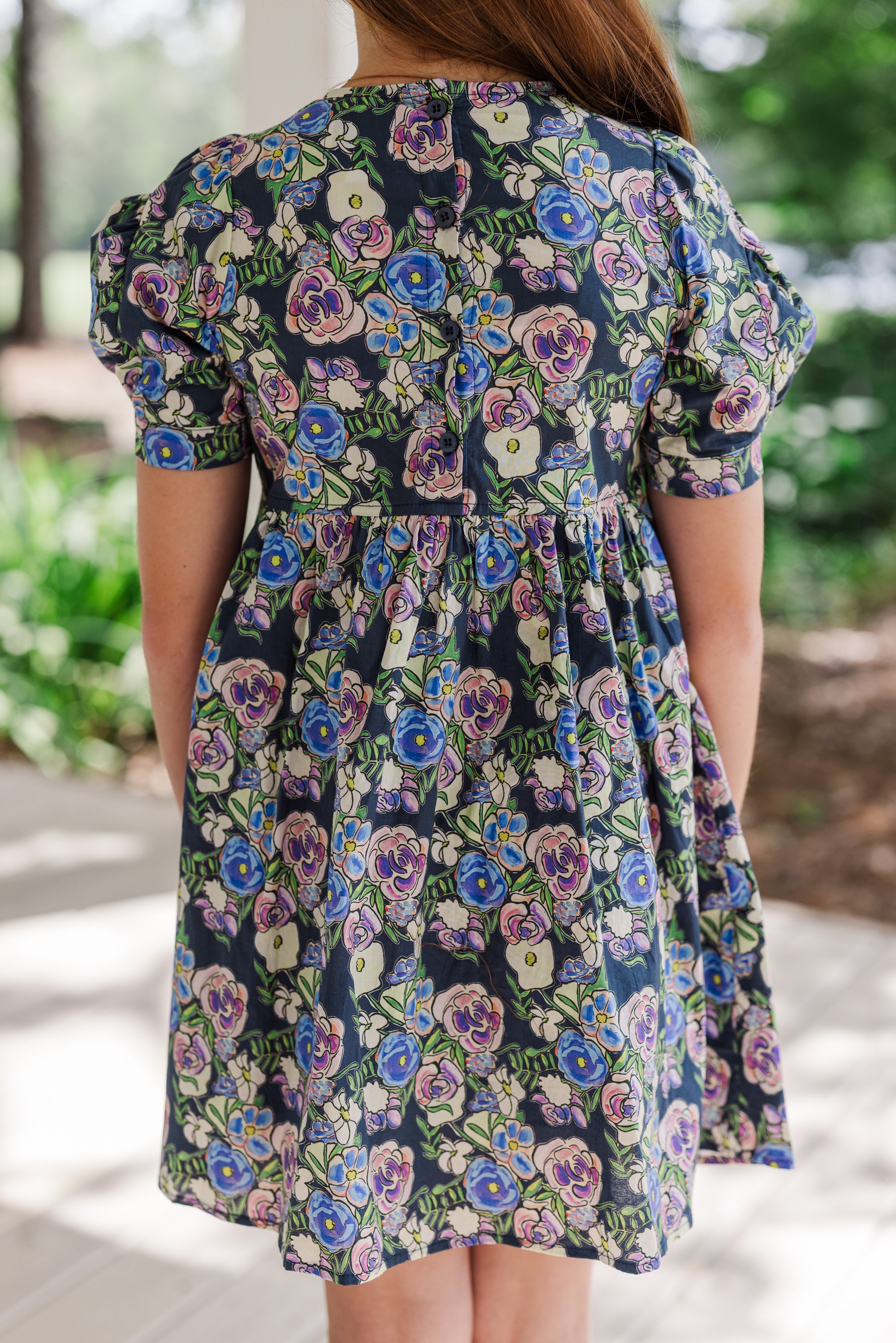 Girls' Adorable Navy Floral Fall Dress - Get Yours Now!