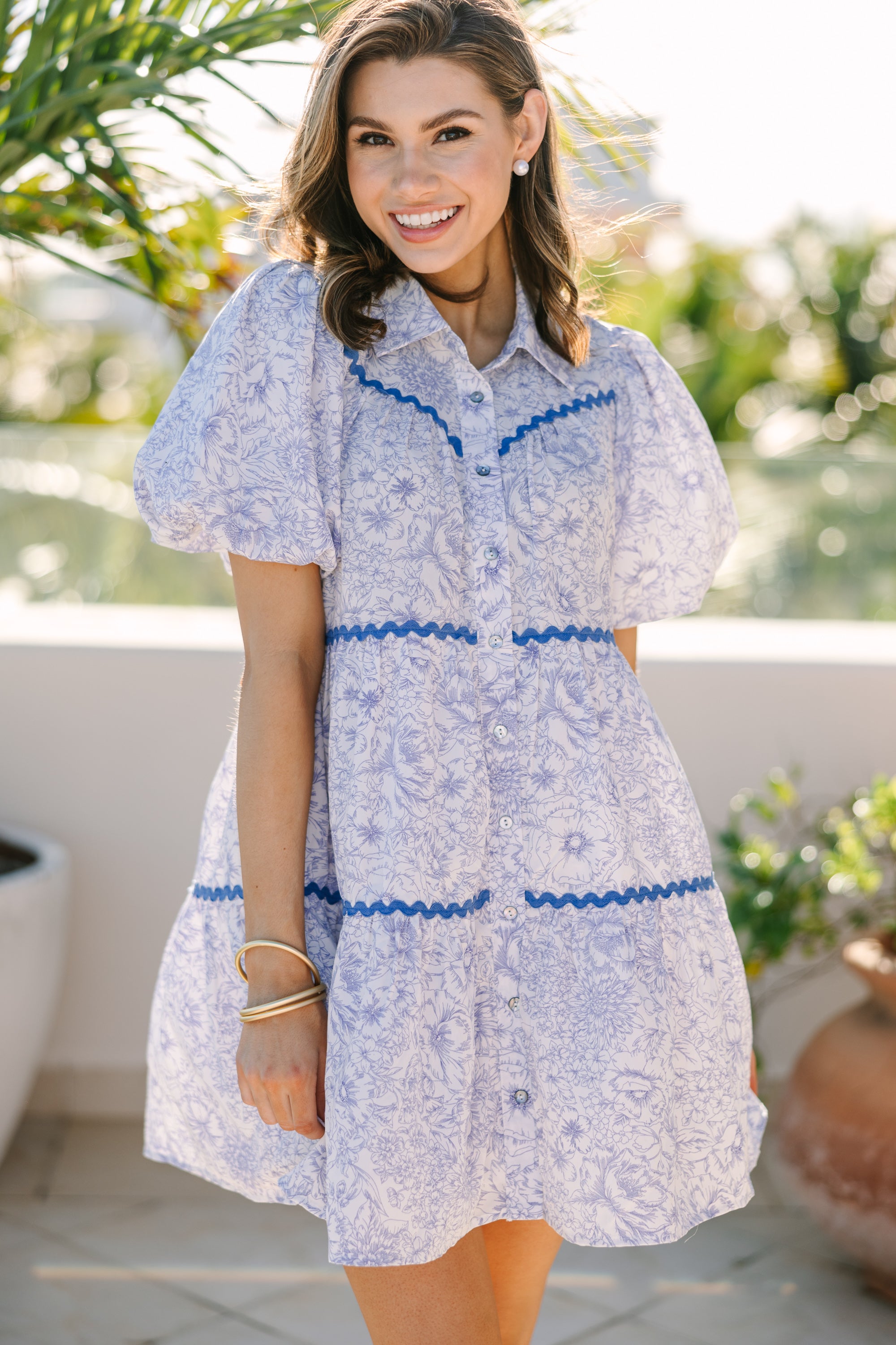 Enchanting All-In-Your-Head Blue Ditsy Floral Dress