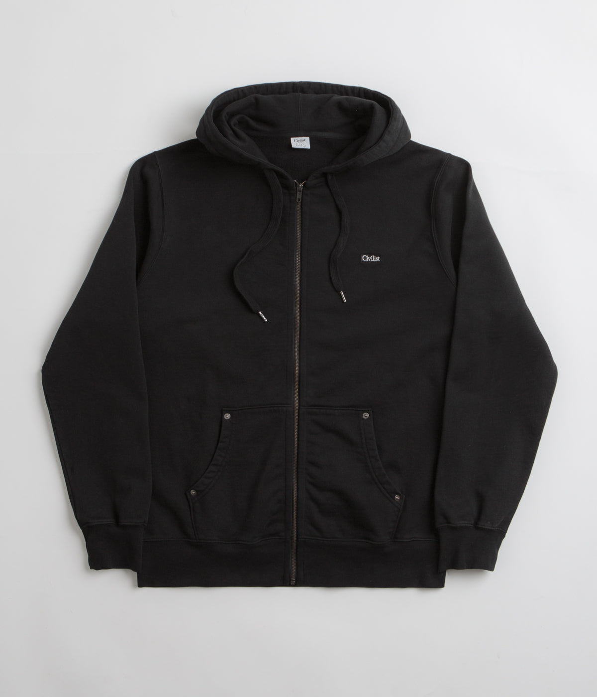 Civilist Studded Heavy Zip Hoodie - Black: An Edgy Fashion Statement