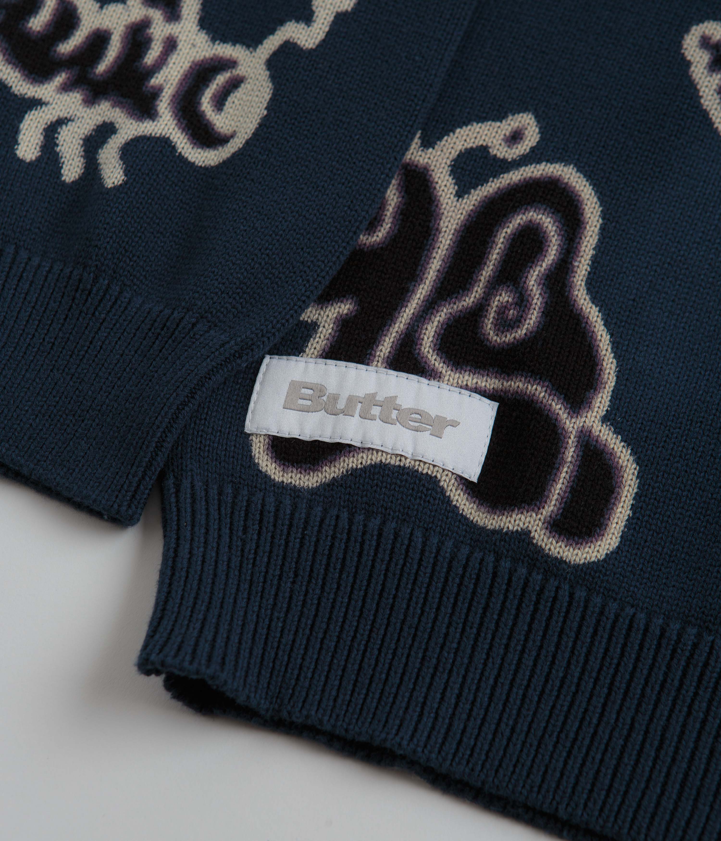 Butter Goods Critter Knitted Sweatshirt - Stylish Slate