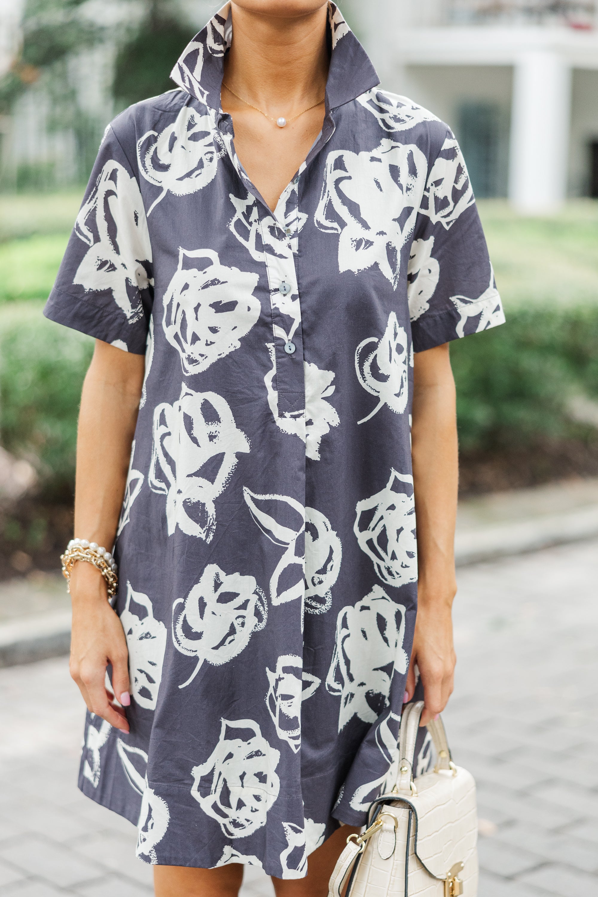 Stunning Back To You Charcoal Gray Floral Dress - A Must-Have!