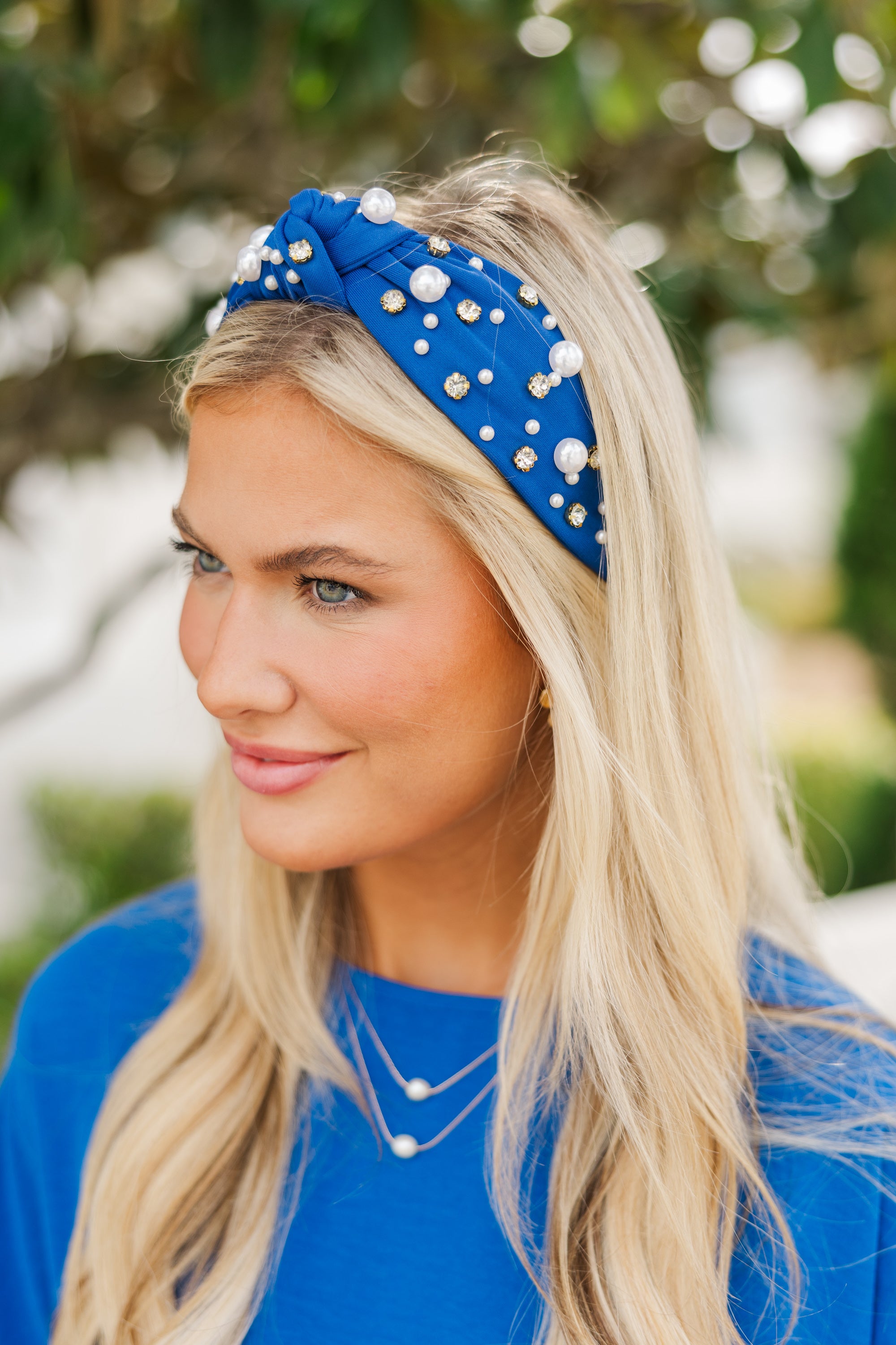Gorgeous All In Blue Embellished Headband