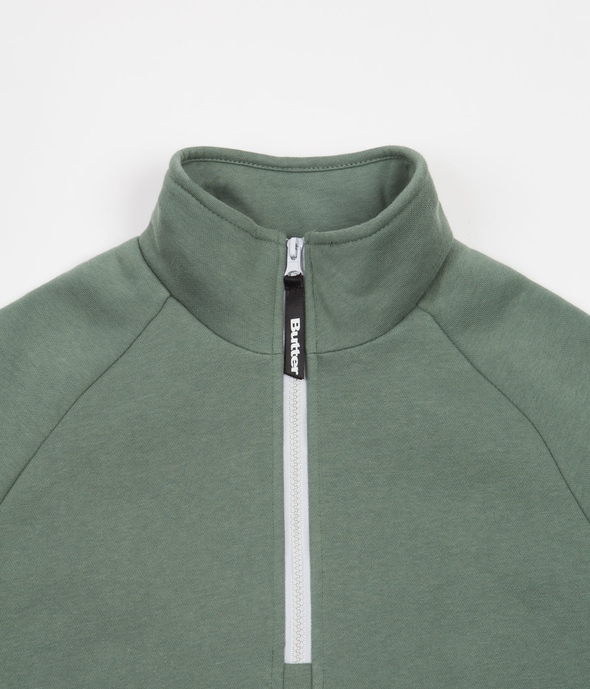 Butter Goods Sage Downwind 1/4 Zip Sweatshirt - Retro Style for All-Day Comfort
