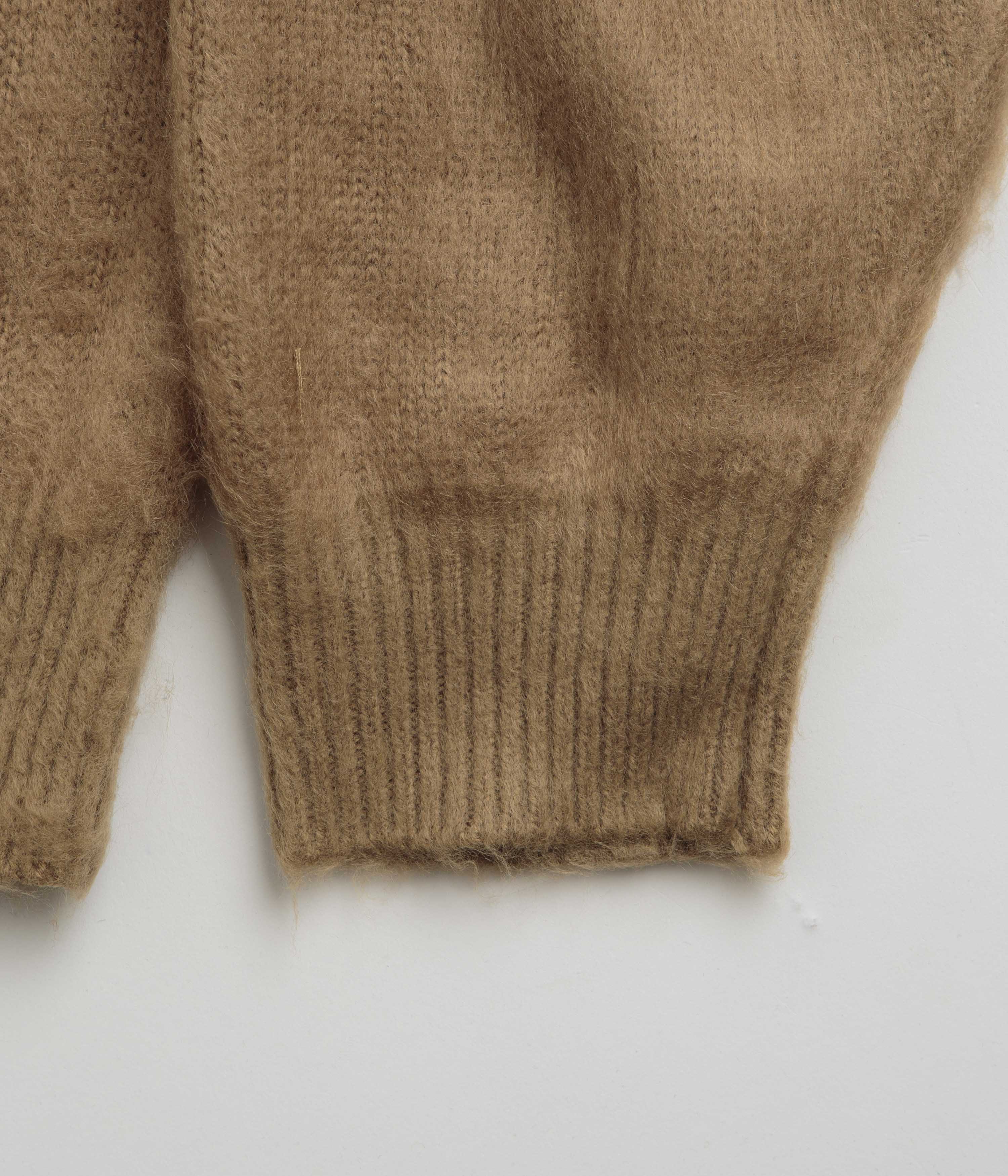 Butter Goods Stunning Tan Mohair Button - Up Knitted Shirt