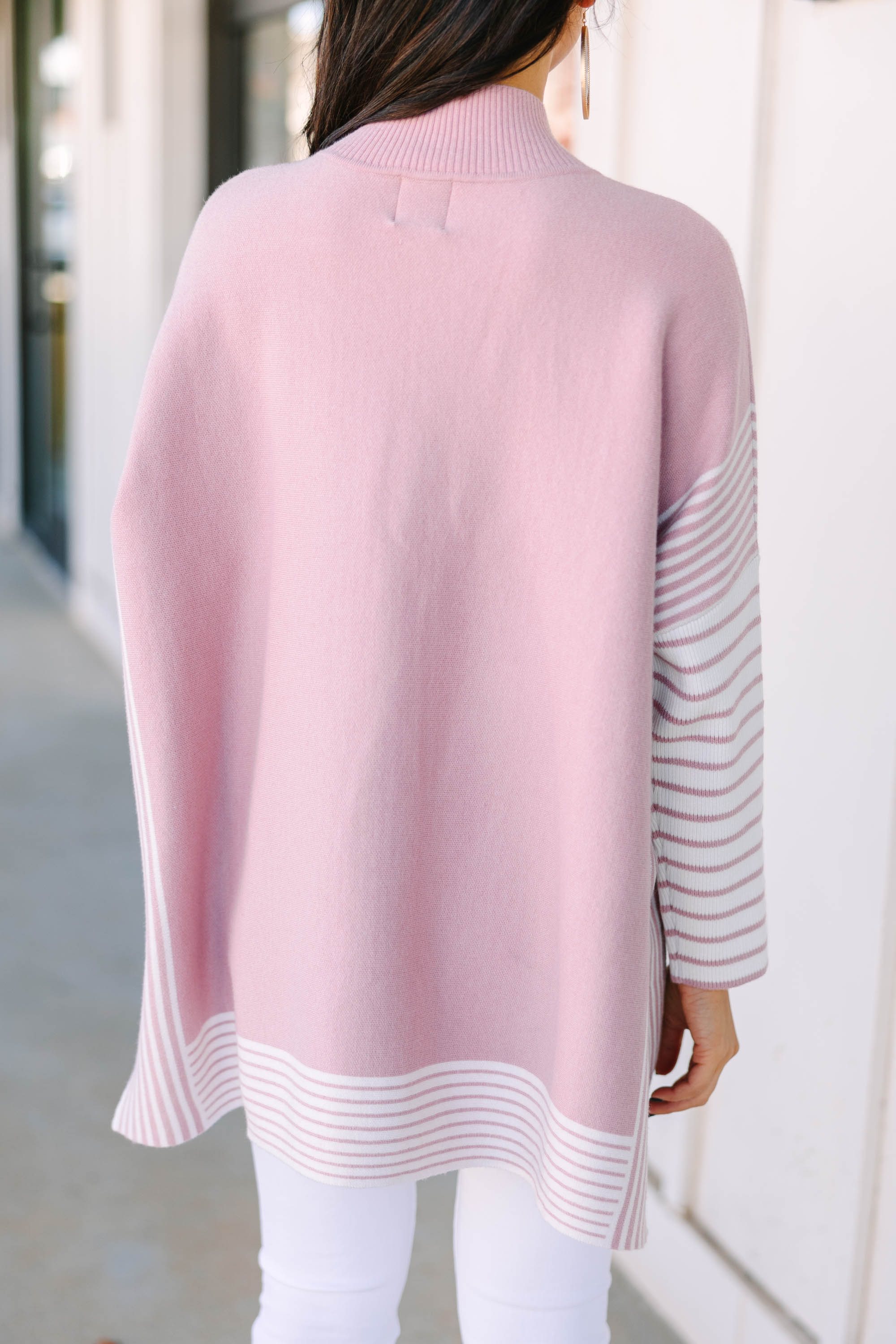 Alluring All-In Blush Pink Striped Tunic