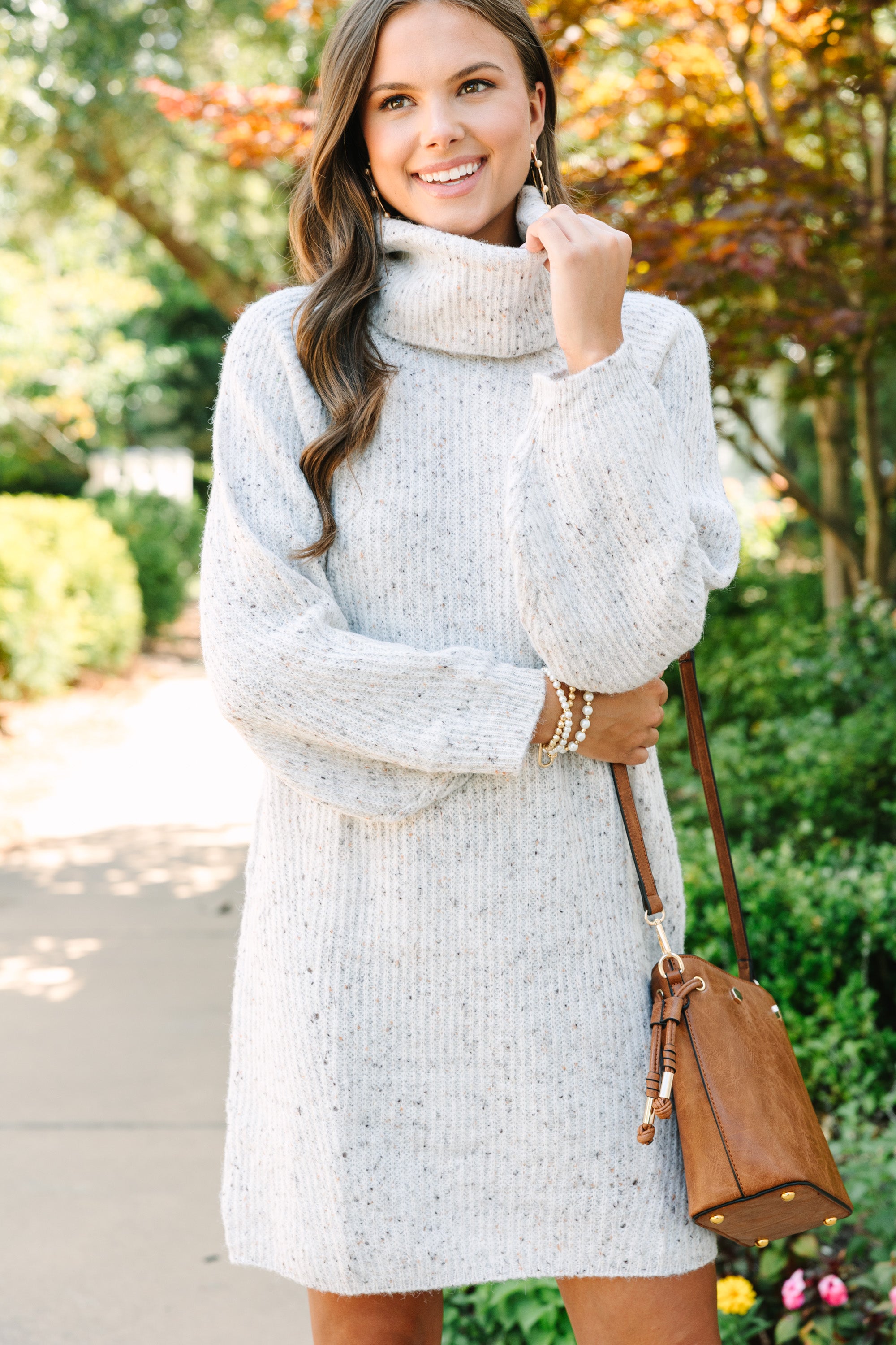 Feeling It Ivory White Turtleneck Sweater Dress - Cozy and Stylish