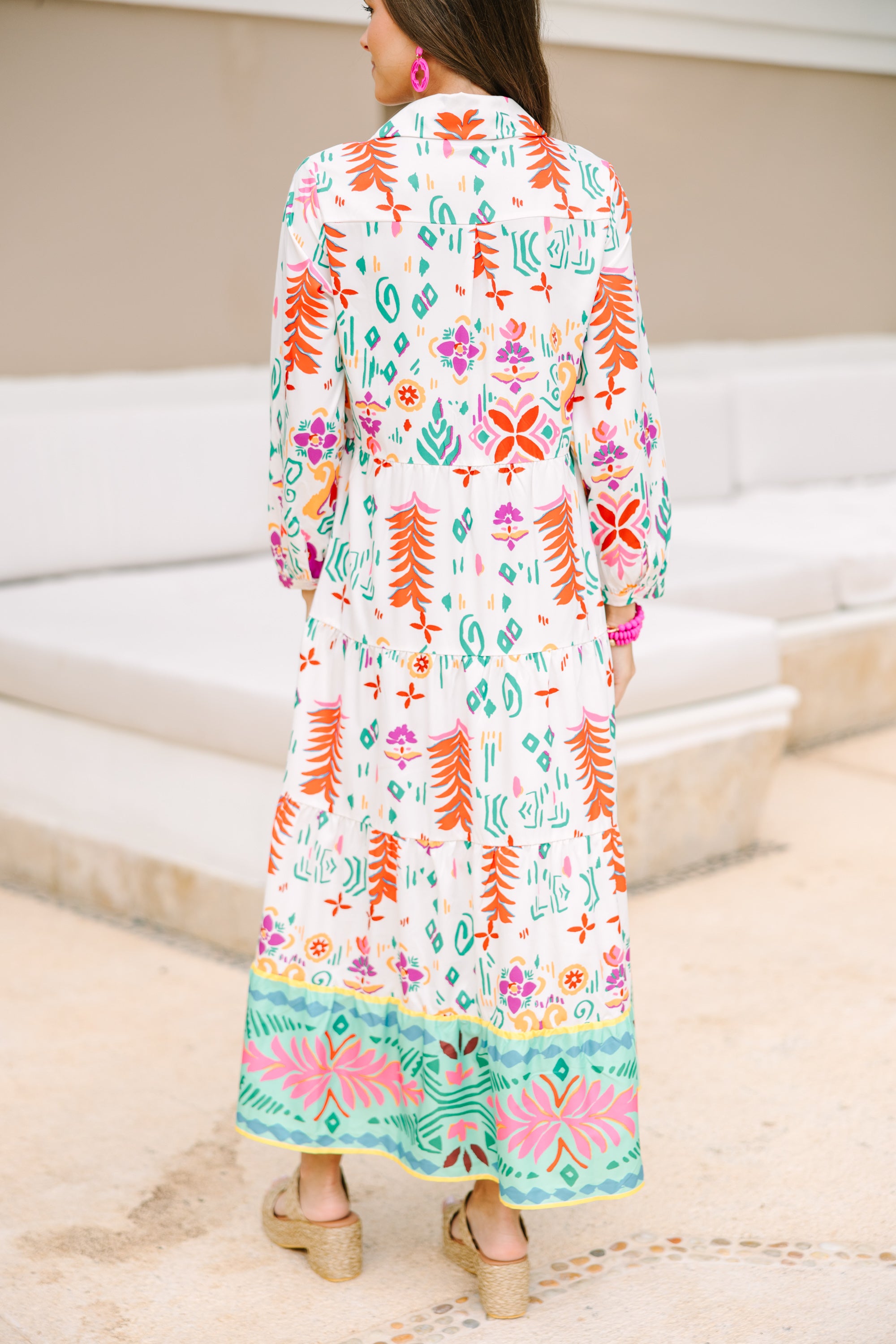 Alluring All I Want White Multi - Tiered Midi Dress