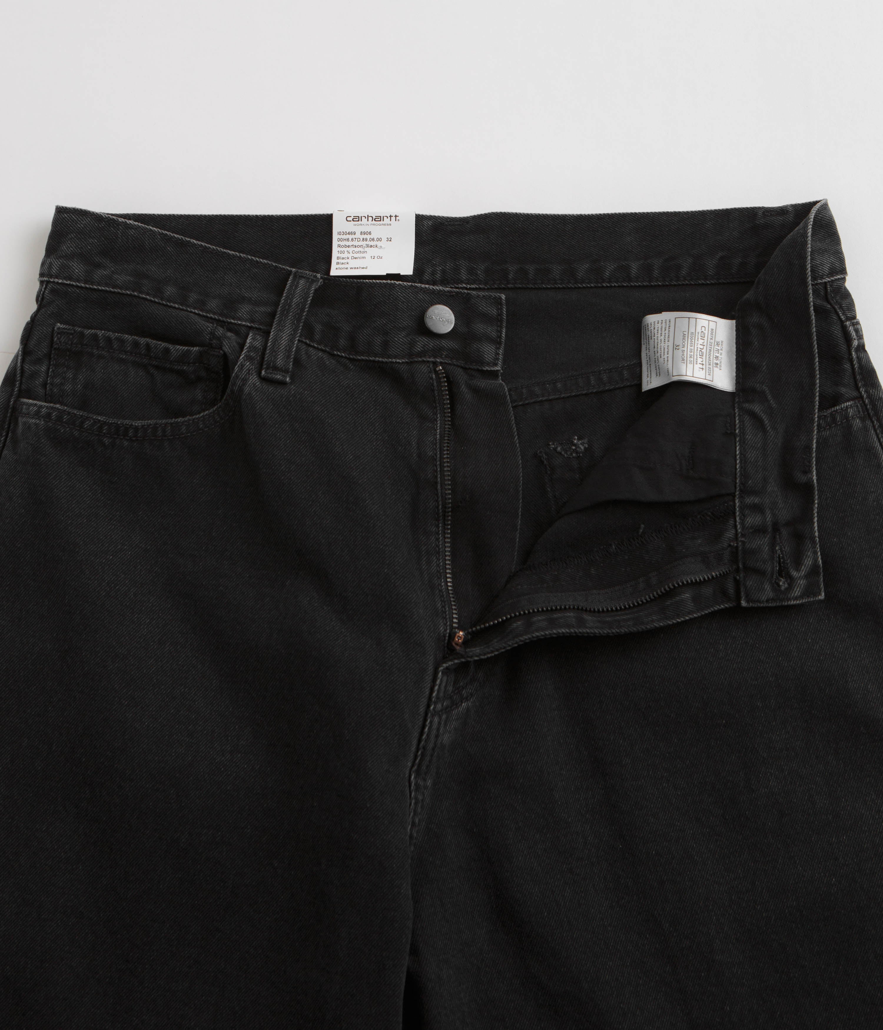 Carhartt Landon Shorts - Stylish Black Stone Washed