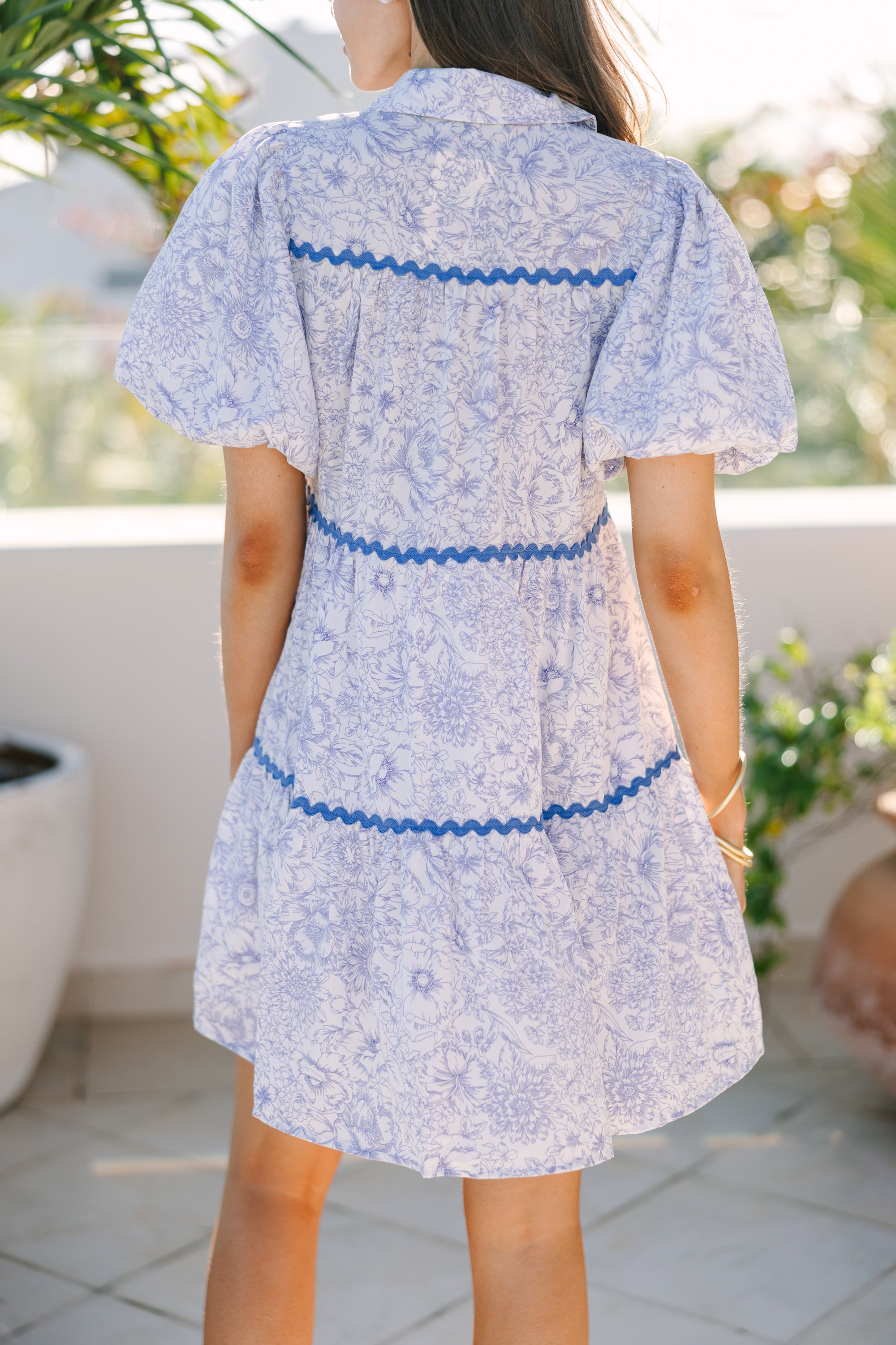 Enchanting All-In-Your-Head Blue Ditsy Floral Dress