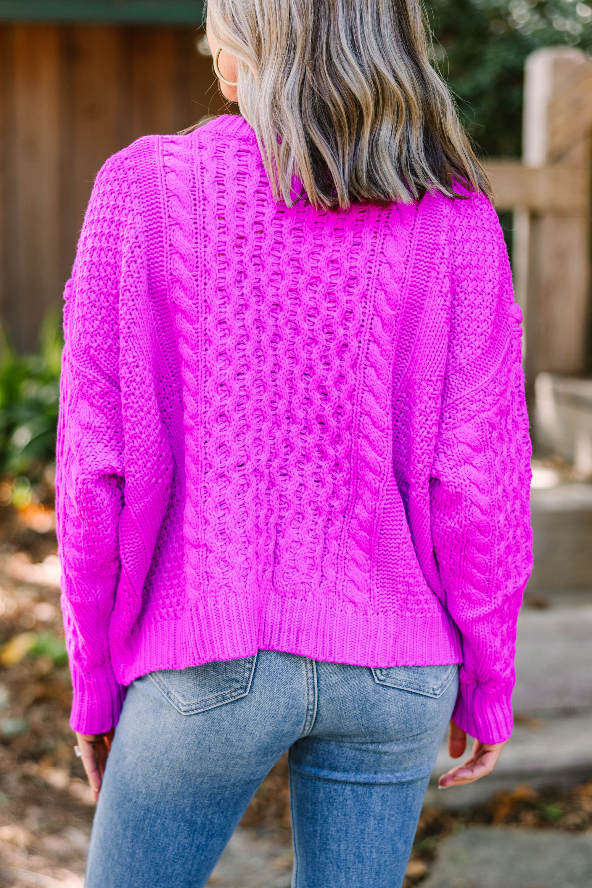 Unleash Your Best with the Orchid Purple Cable Knit Sweater