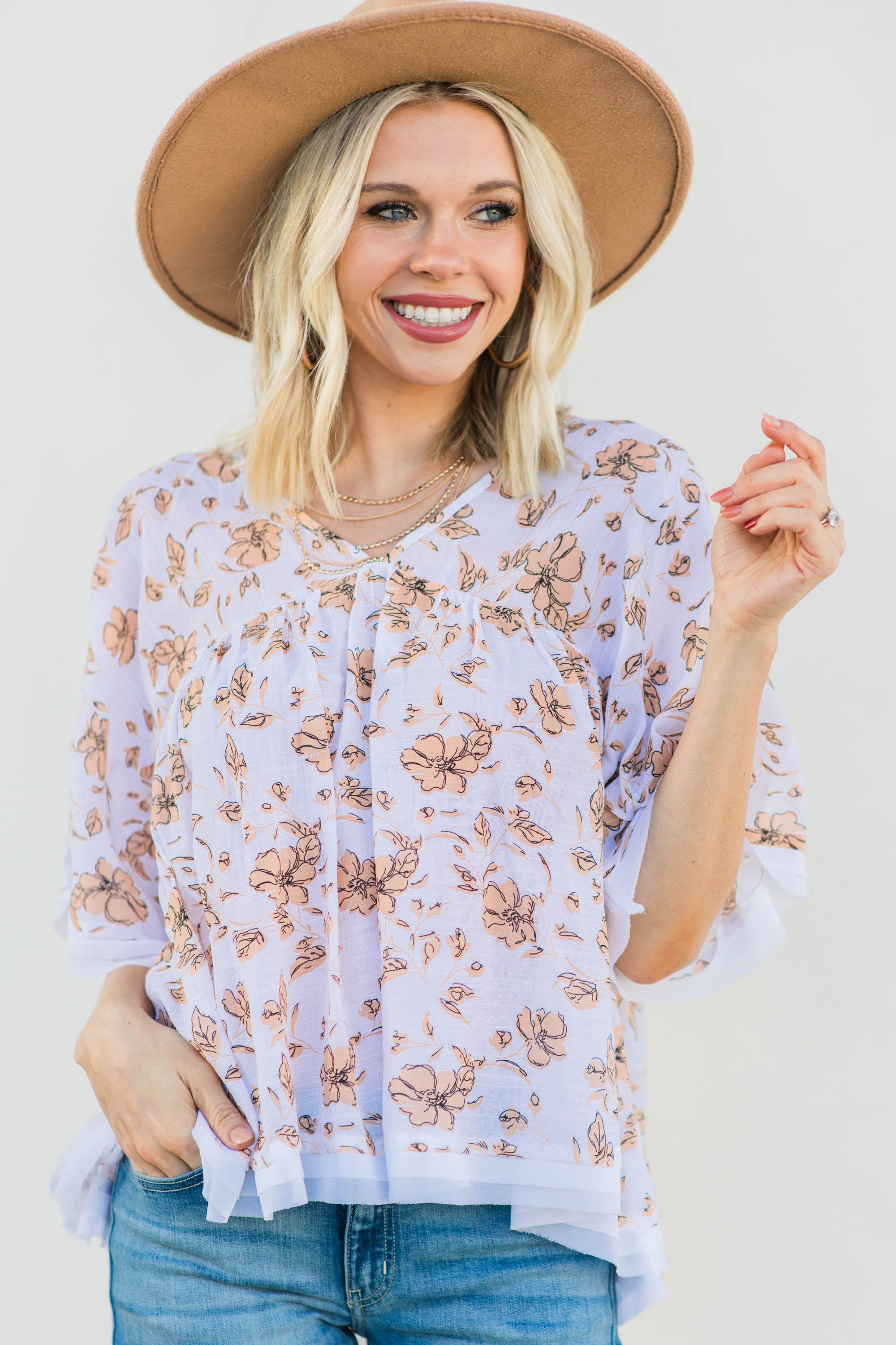 Vibrant Floral Babydoll Top: Feel Happy & Stylish!