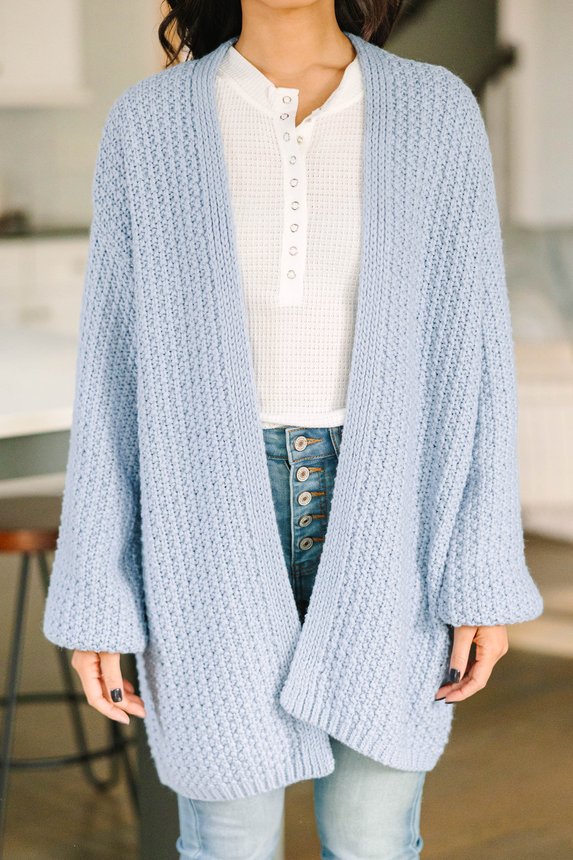 Face the Day: Light Blue Cozy Cardigan