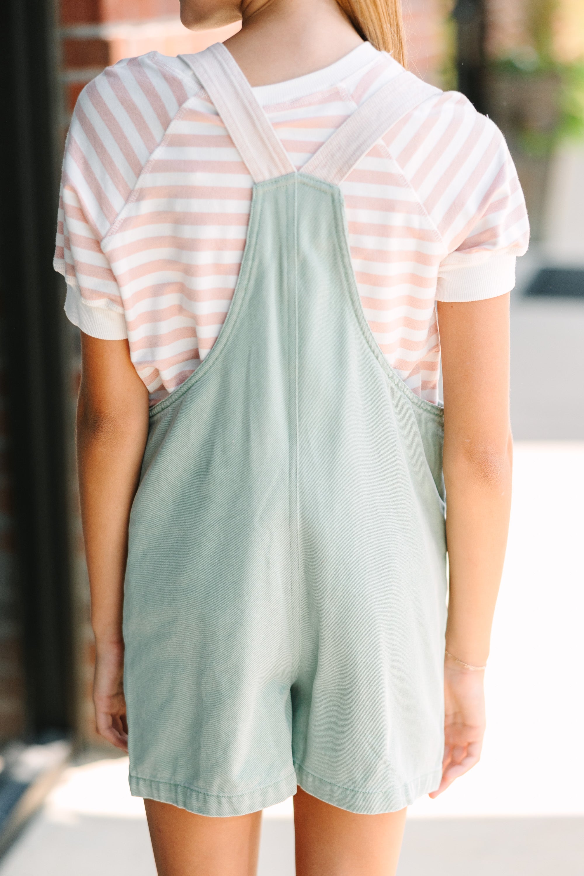 Girls' Playful Pink Striped Safety Tee