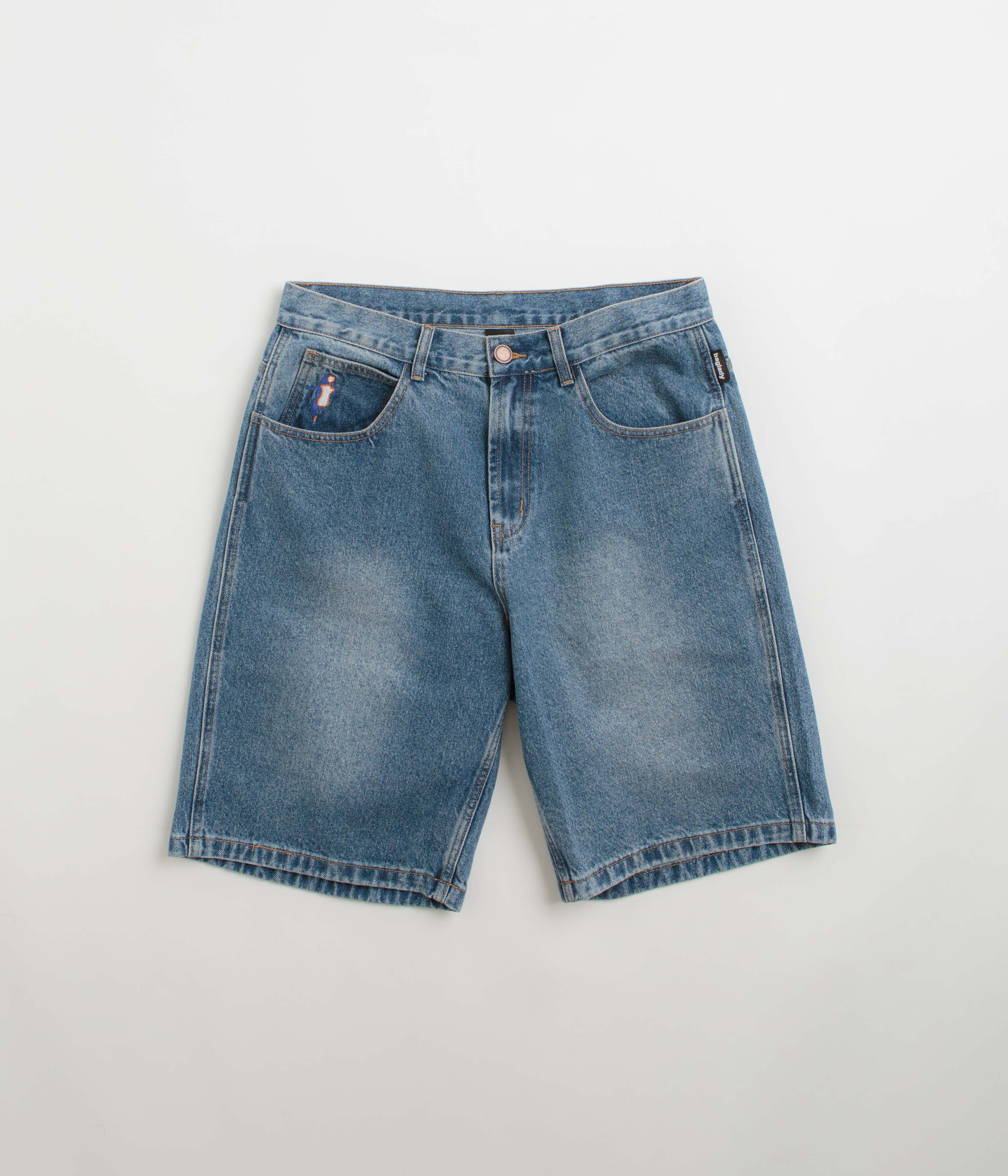 Baglady Acid Wash Warp Denim Shorts - A Trendy Unisex Must-Have