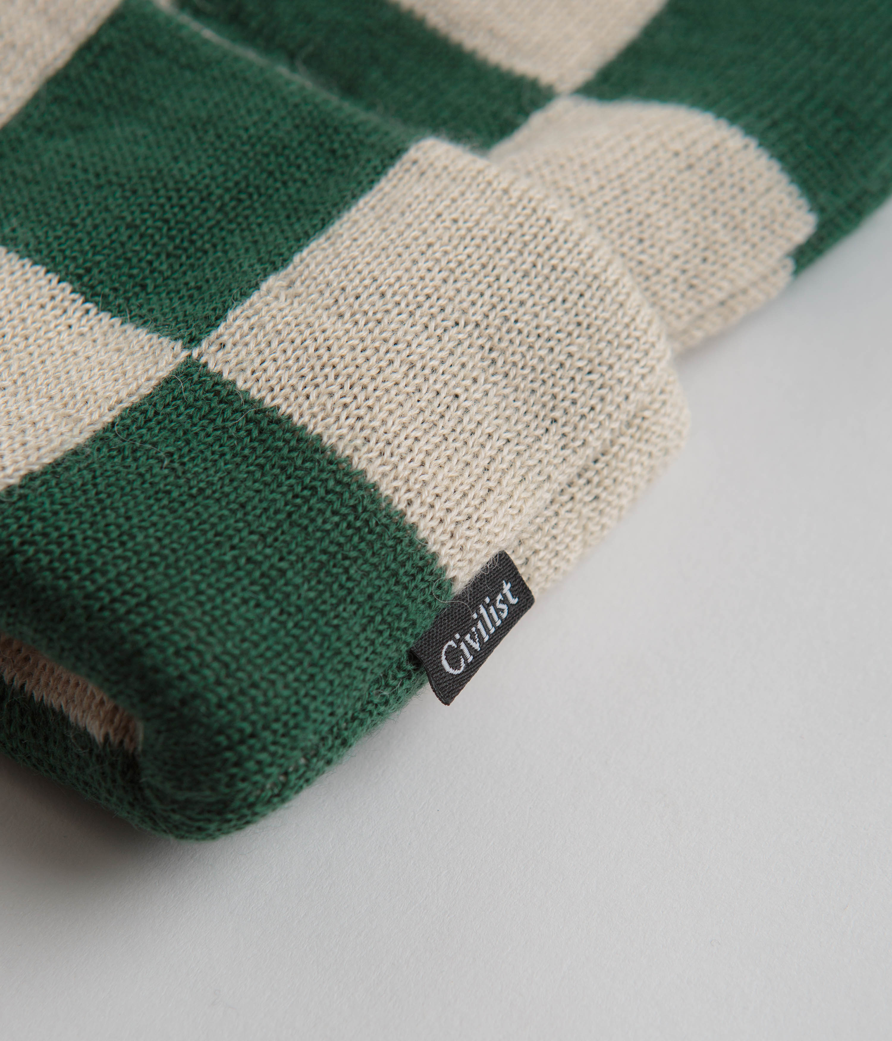 Civilist Checker Beanie - Irresistible Creme Brulee & Duck Green