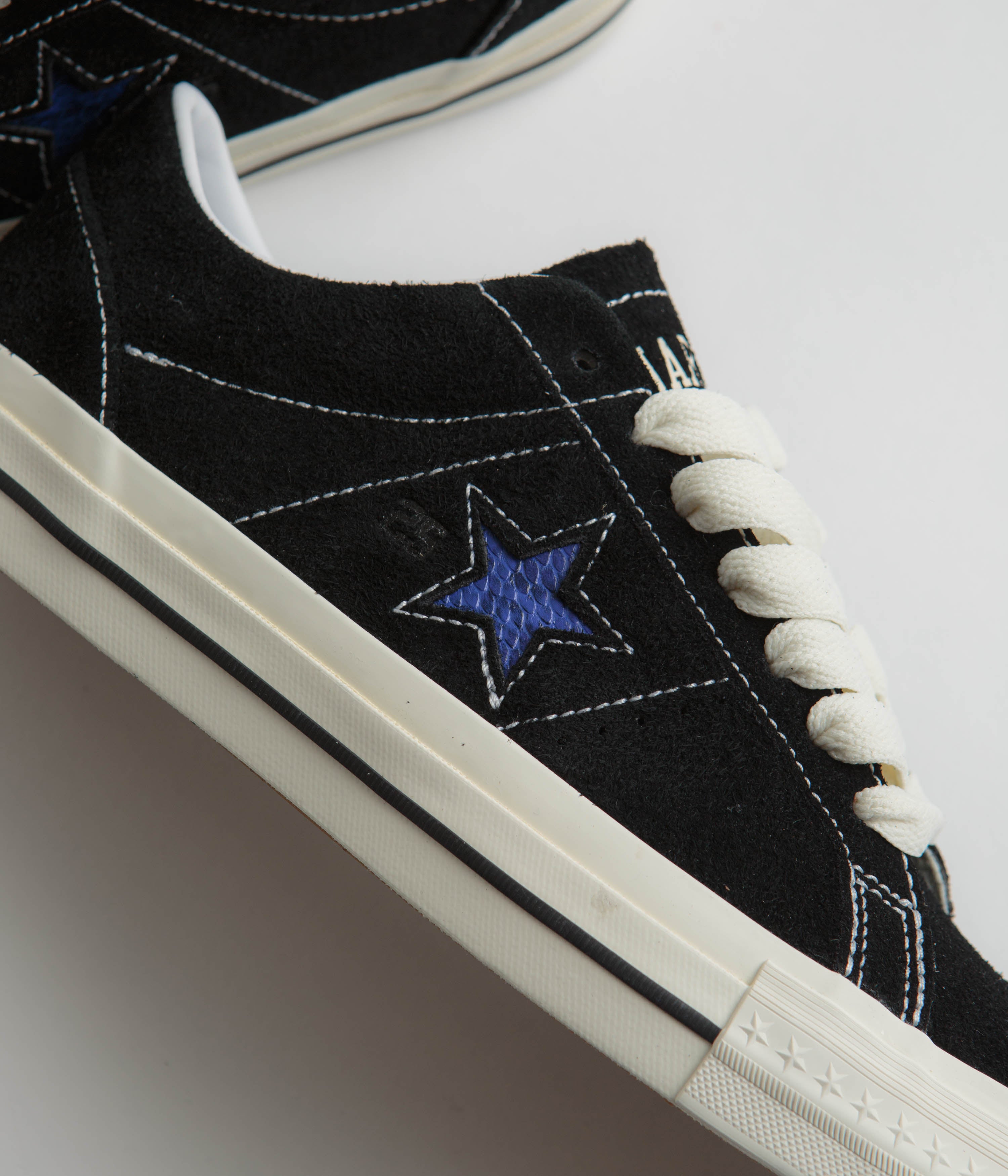 Converse x Quartersnacks One Star Pro Ox Shoes - Stunning Black, Egret & Hyper Blue