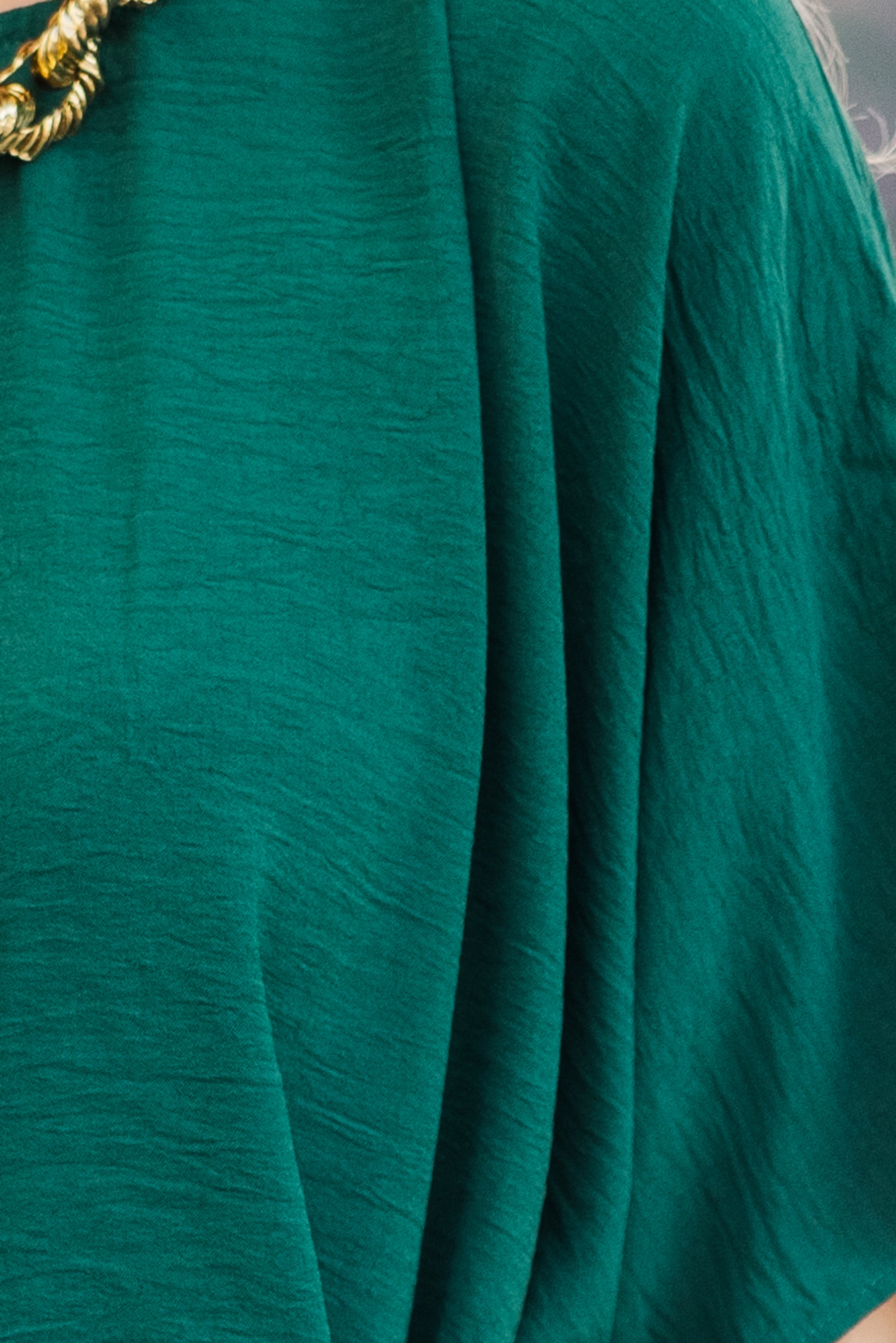 Happy Thoughts Emerald Green Tied Feminine Blouse - Style Your Day!