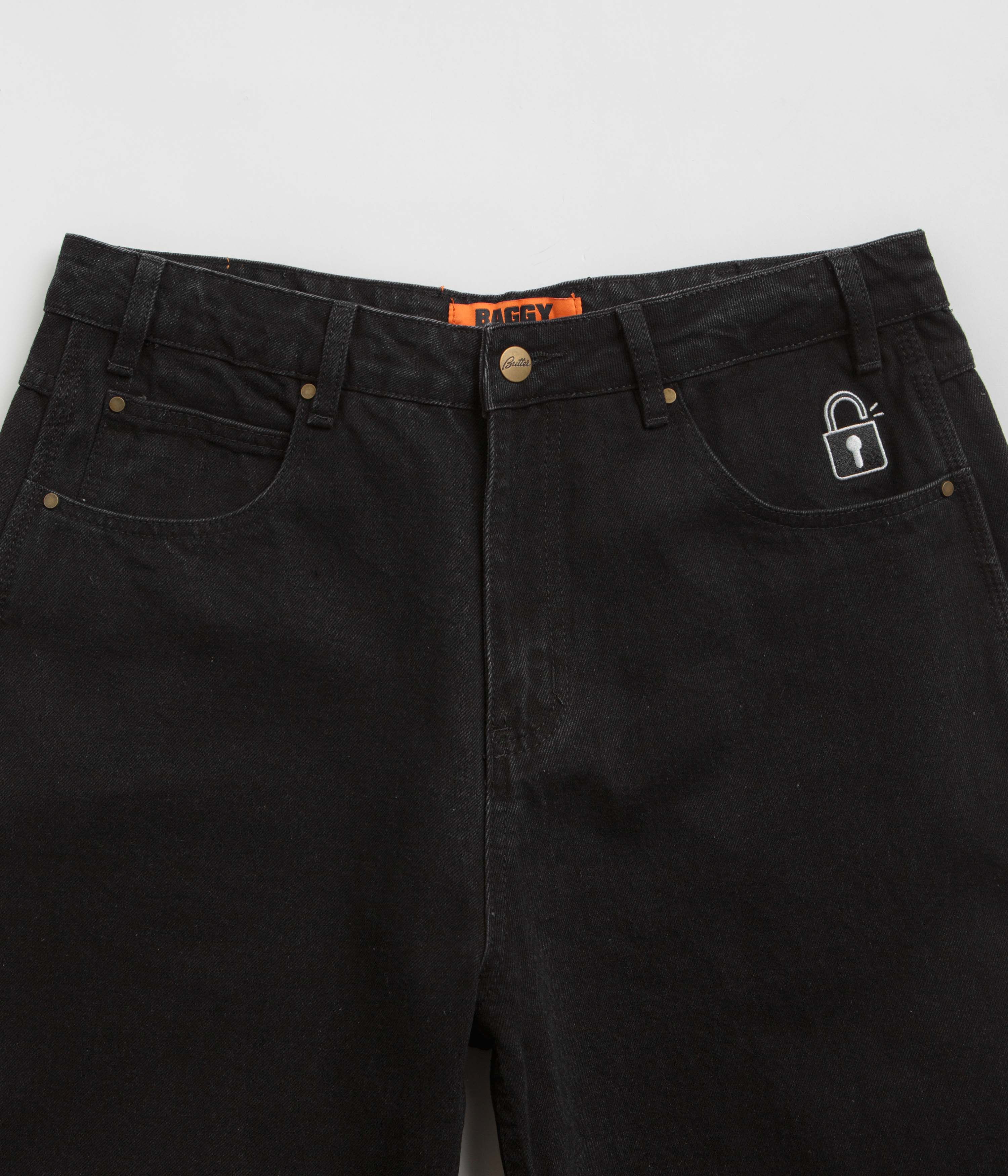 Butter Goods Lock Baggy Jeans - Stylish Flat Black