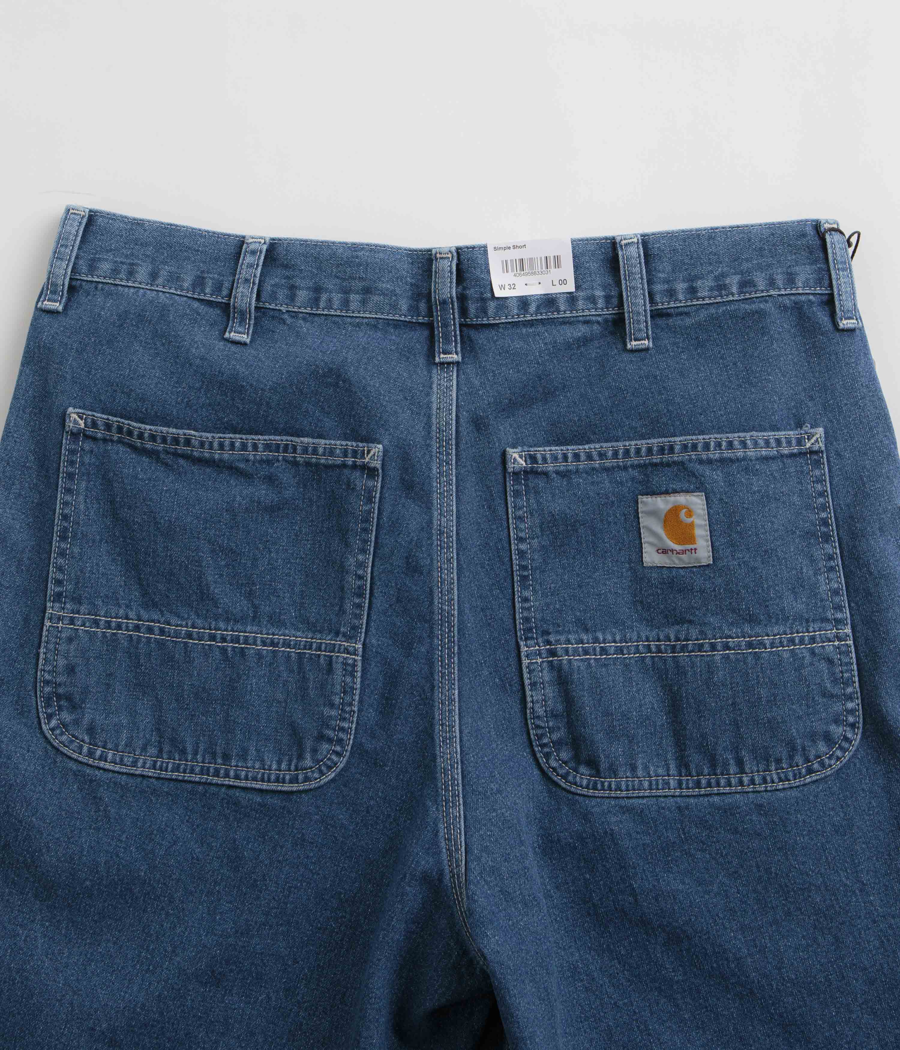 Carhartt Blue Stone Washed Simple Shorts - Timeless Style!