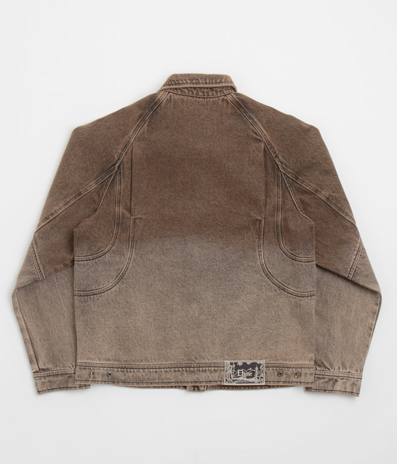 Dime Dipped Sandblasted Brown Denim Jacket - A Fashion Statement