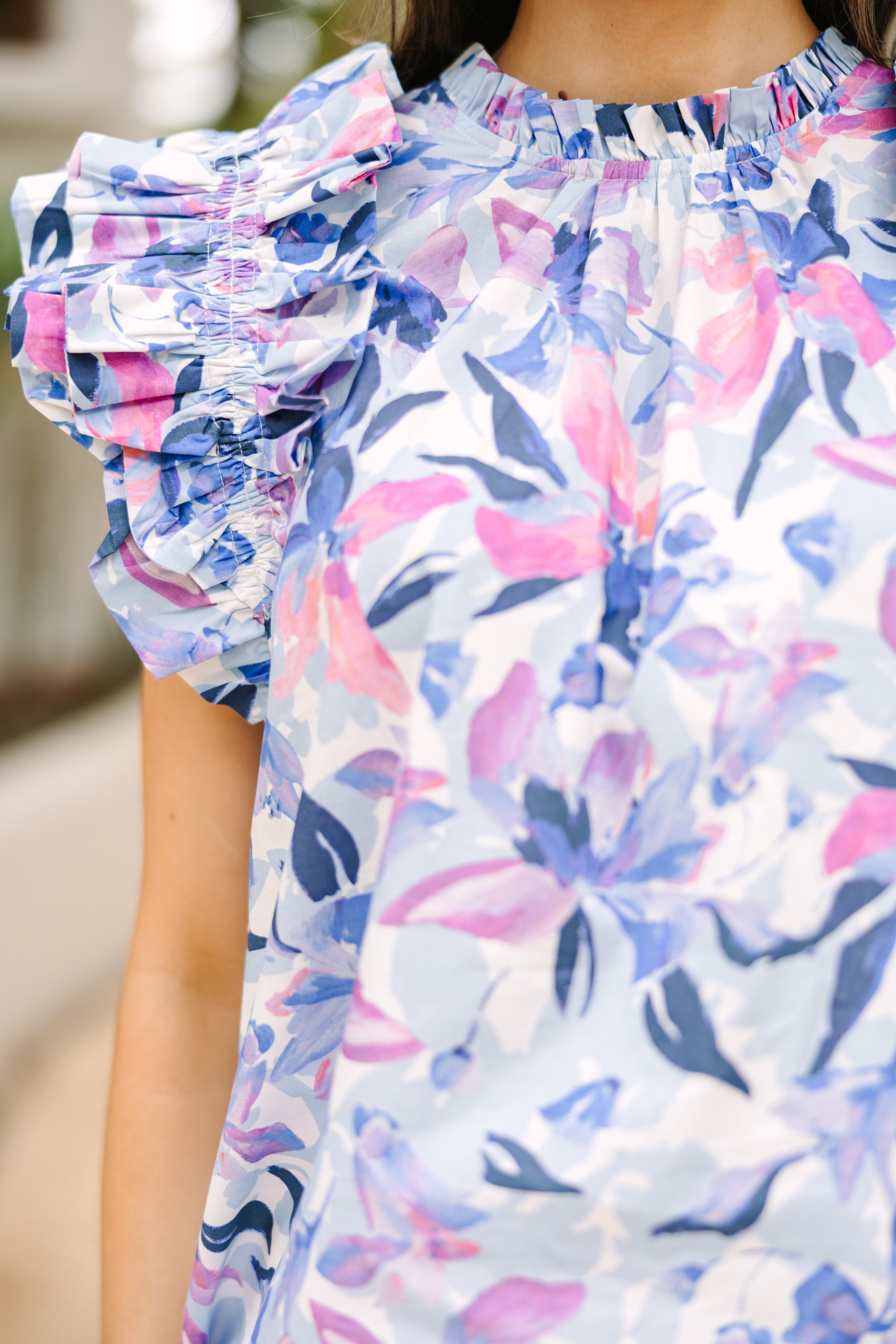 Stunning All Is Well Blue Floral Blouse - A Must-Have!