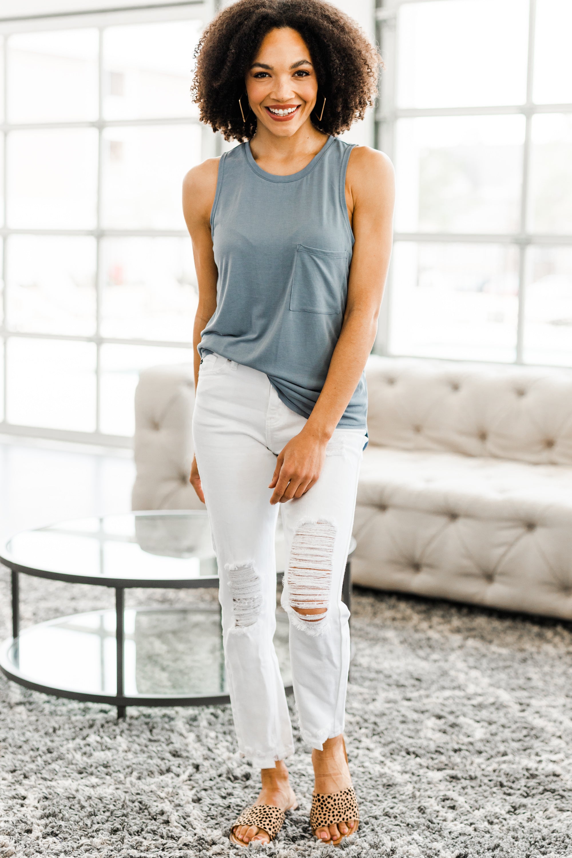 All In Good Fun Blue Stone Tank - The Ultimate Casual Comfort