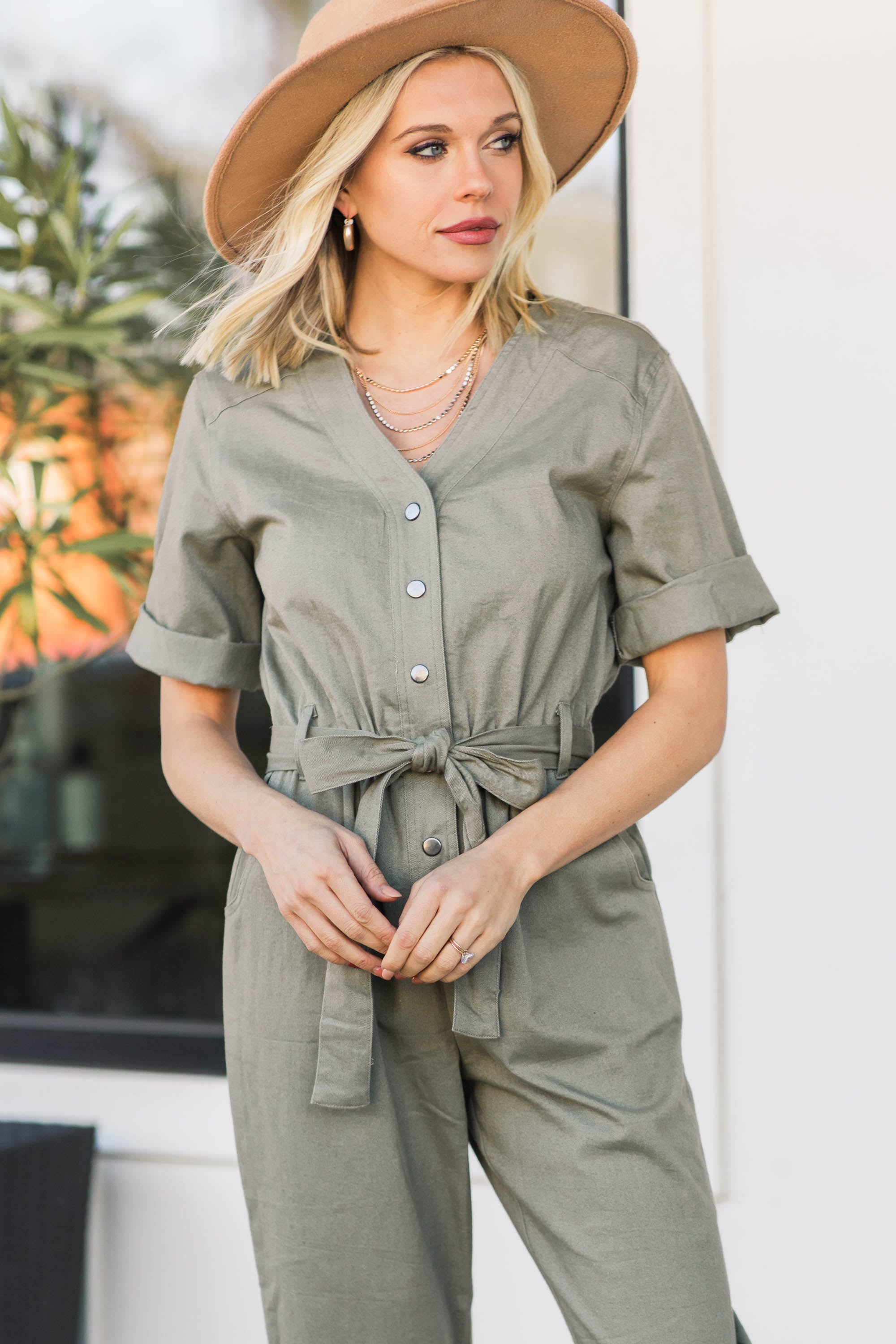 Fabulous Olive Green Utility Jumpsuit - Spring Essential