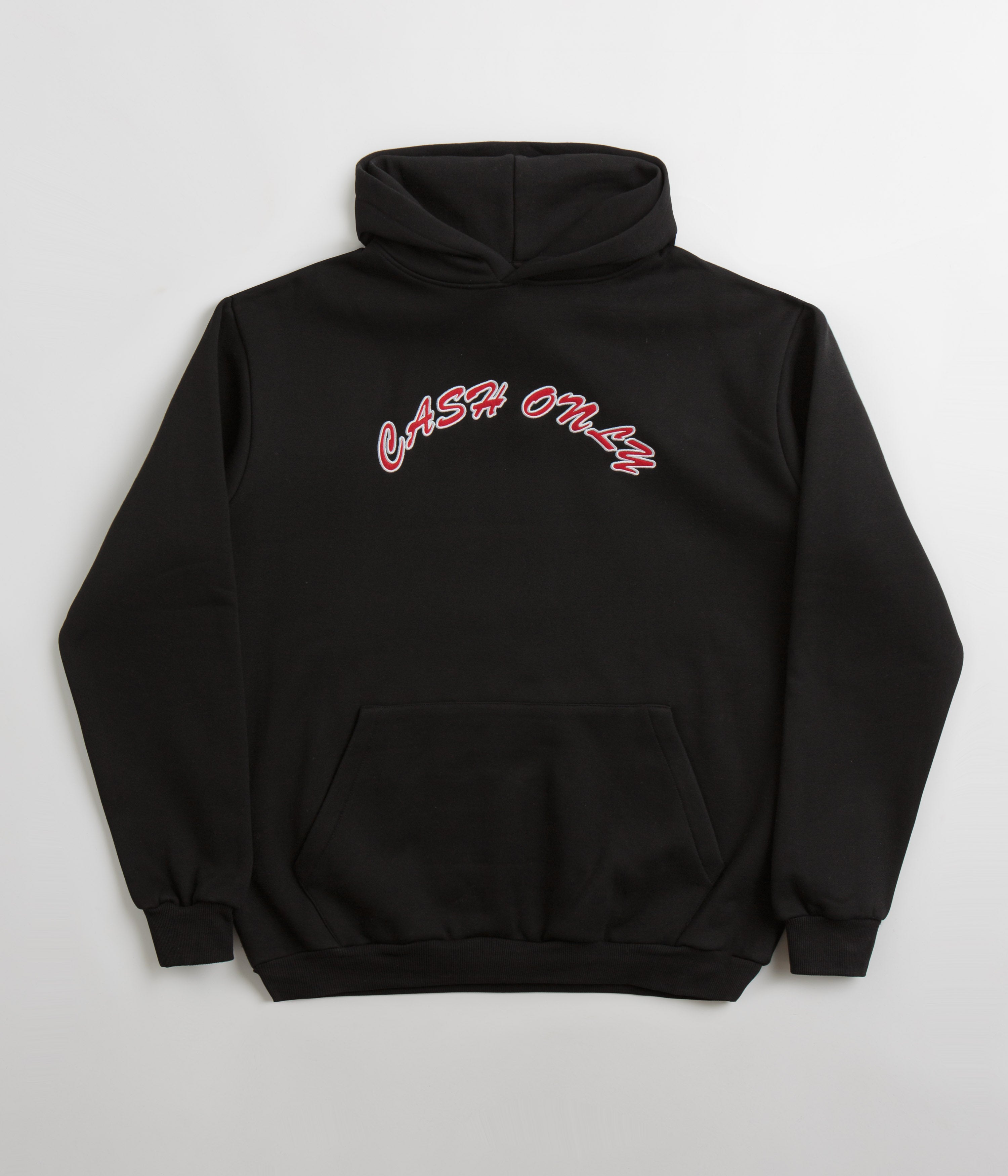 Black Cash Only Felt Applique Logo Hoodie - A Must - Have!