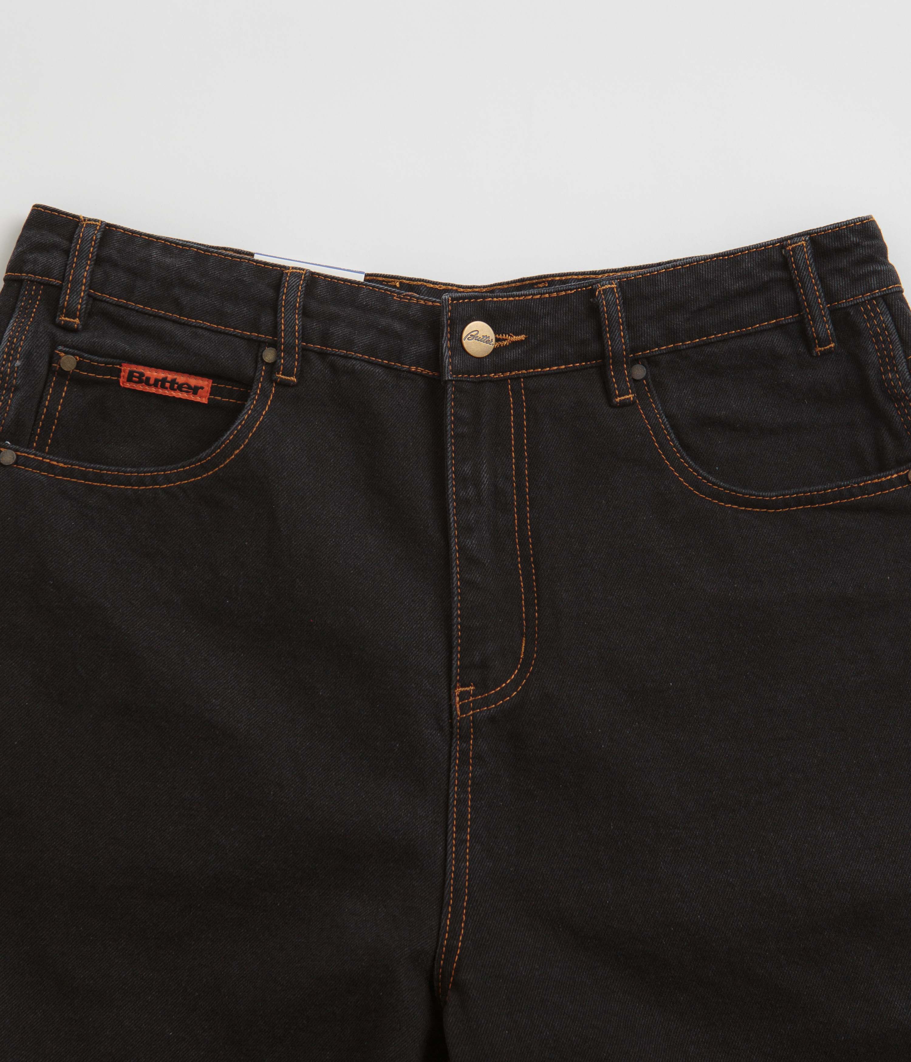 Butter Goods Stylish Washed Black Baggy Denim Shorts