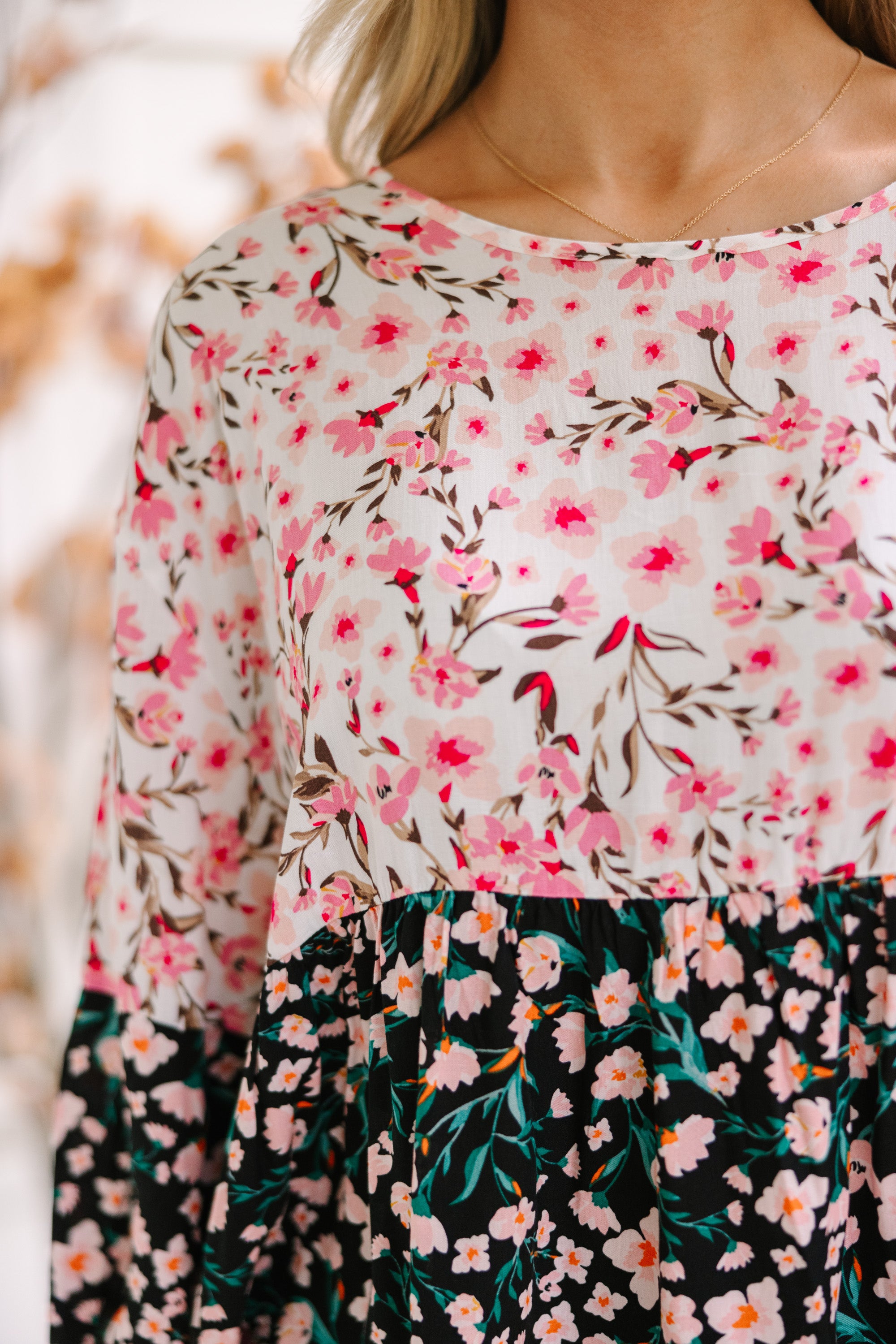 Joyful Union Black Floral Top