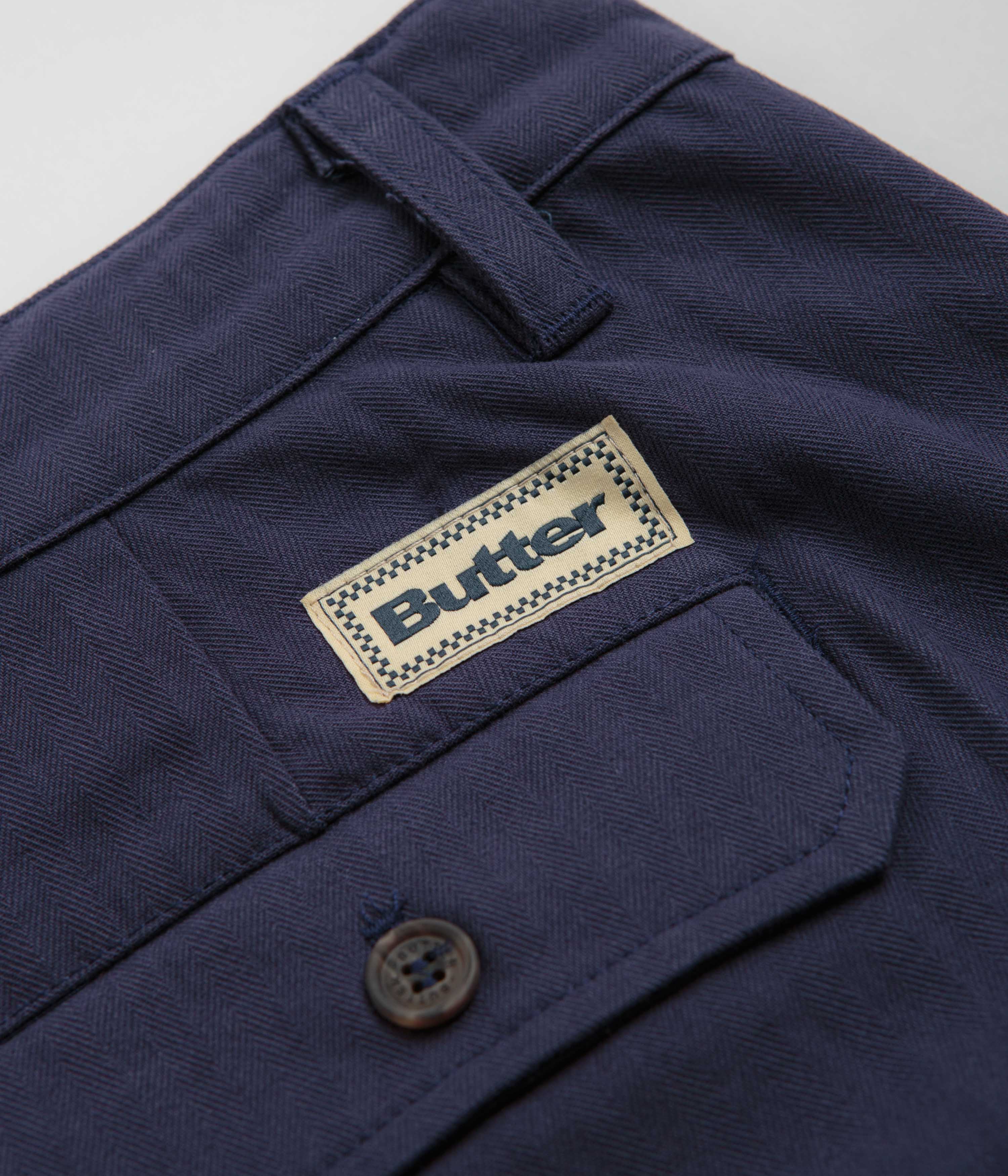 Navy Butter Goods Pleated Trousers - A Must - Have Fashion Item