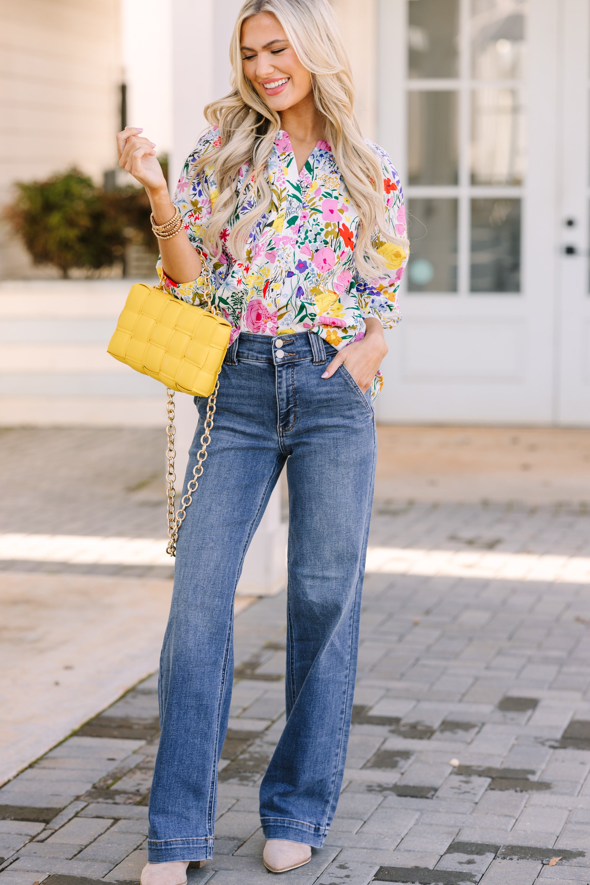 Springtime Allure Floral Blouse