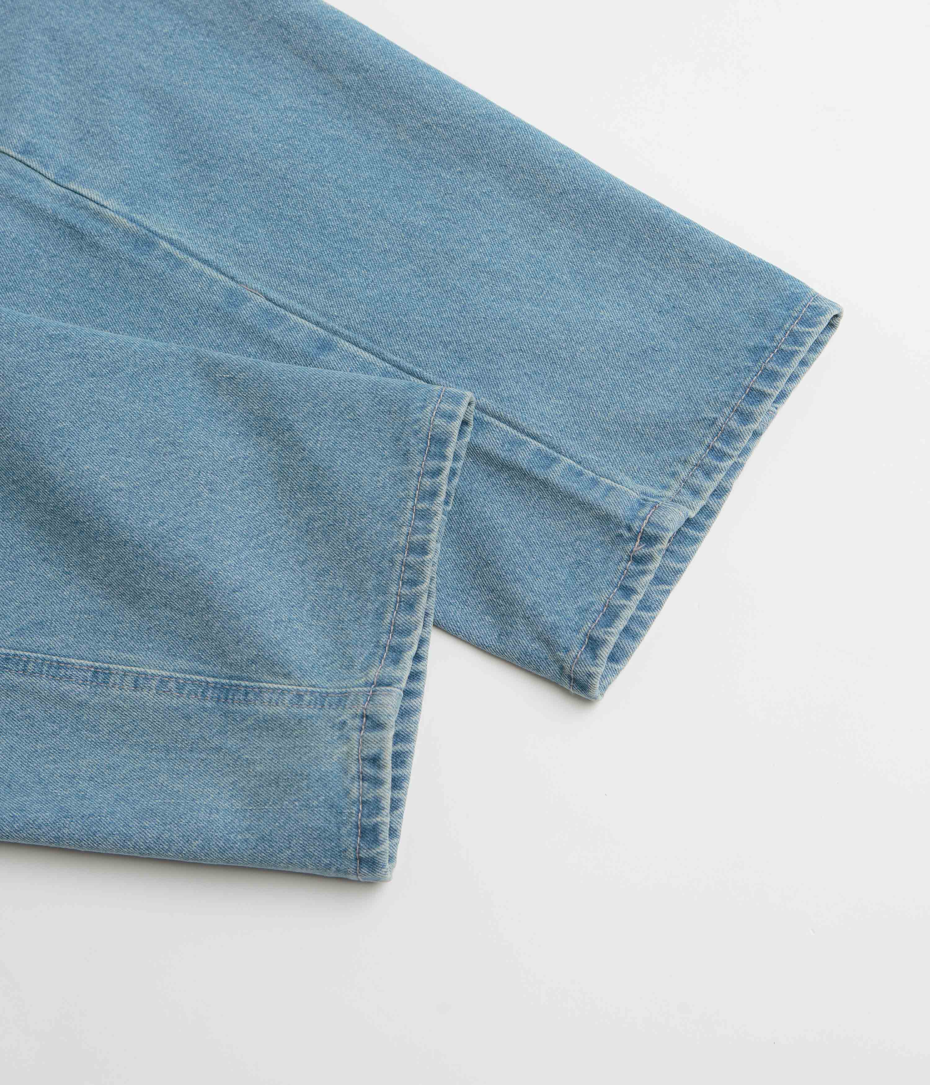 Butter Goods Distressed Washed Indigo Work Pants - Baggy Style