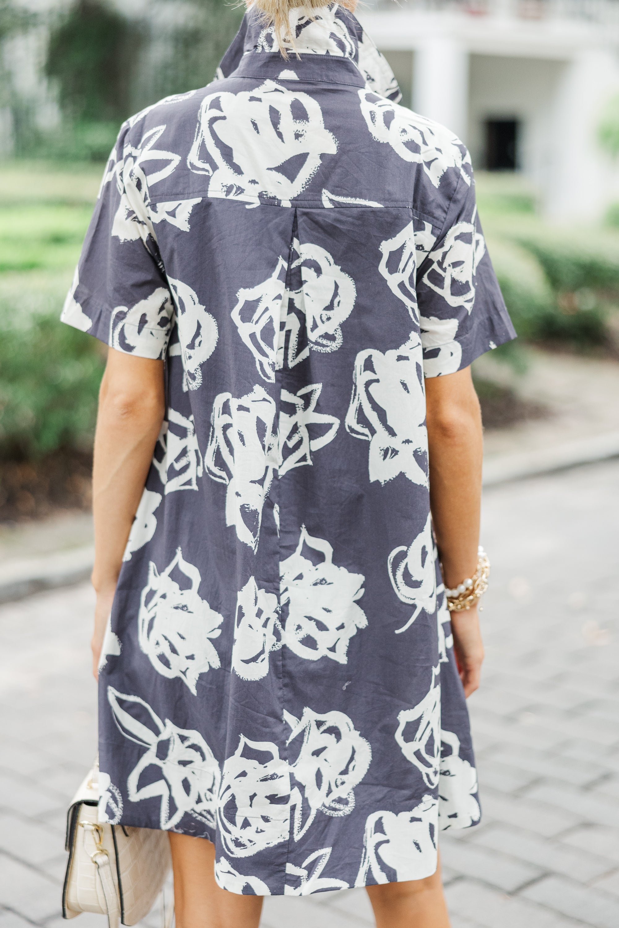 Stunning Back To You Charcoal Gray Floral Dress - A Must-Have!